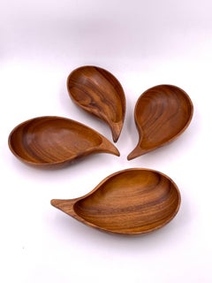 1950's Atomic age Paisley Shape Four Salad Bowls