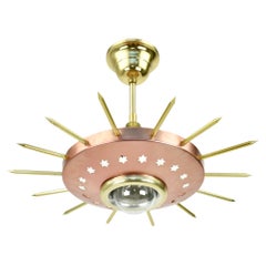 1950s Atomic Age Sunburst Pendant Light