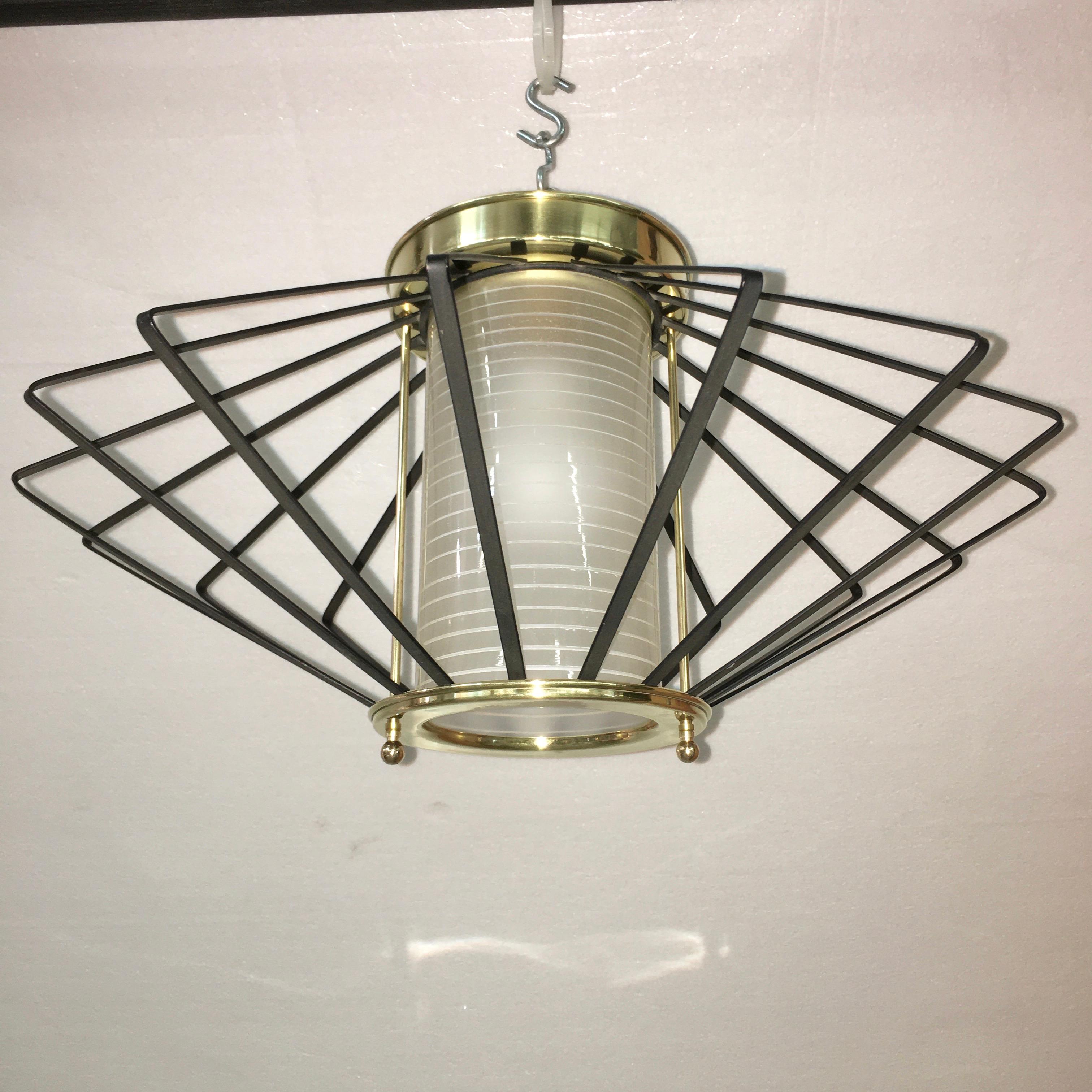 1950s Atomic Ceiling Mounted Light For Sale 1