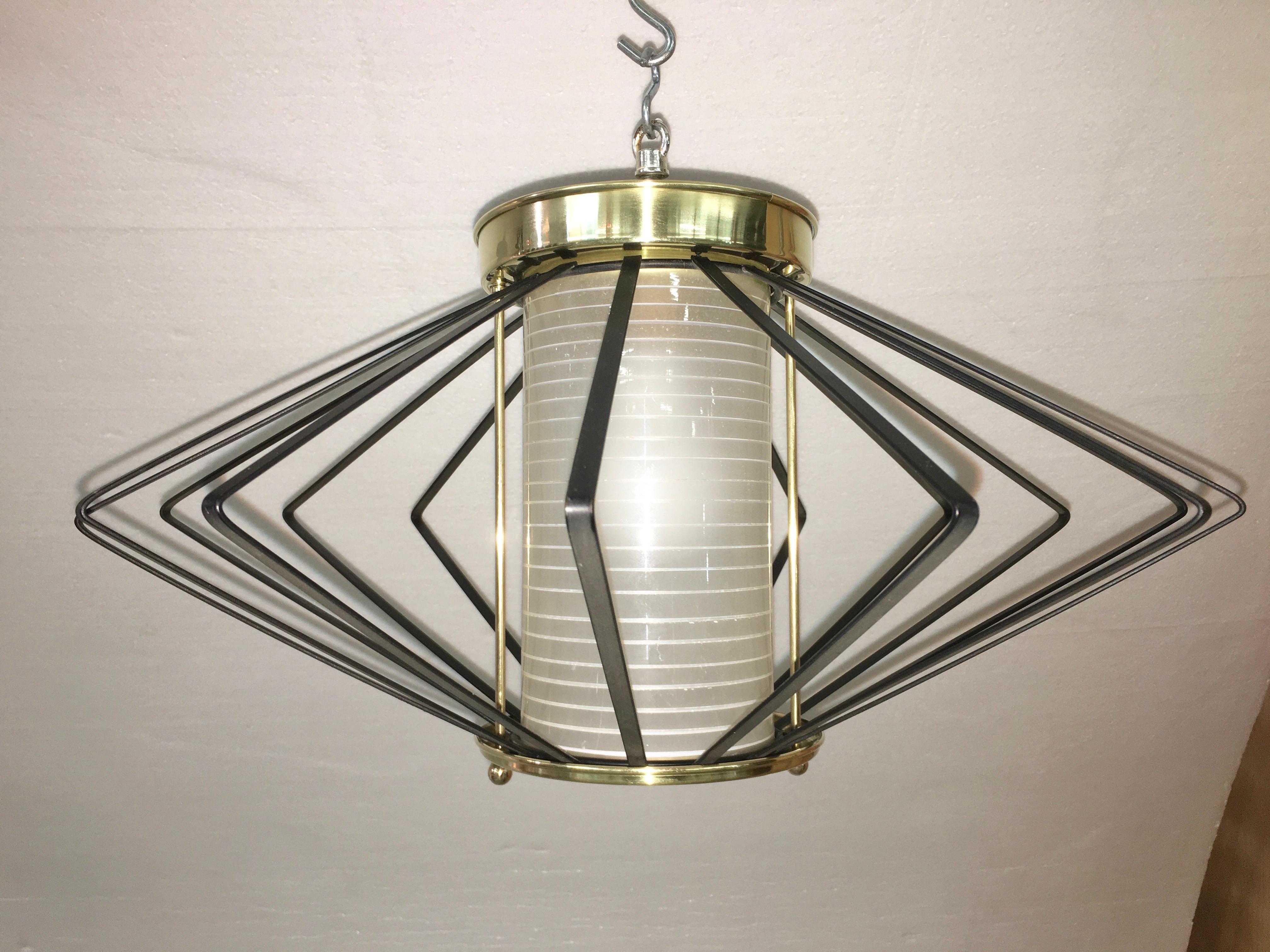 1950s Atomic Ceiling Mounted Light For Sale 3