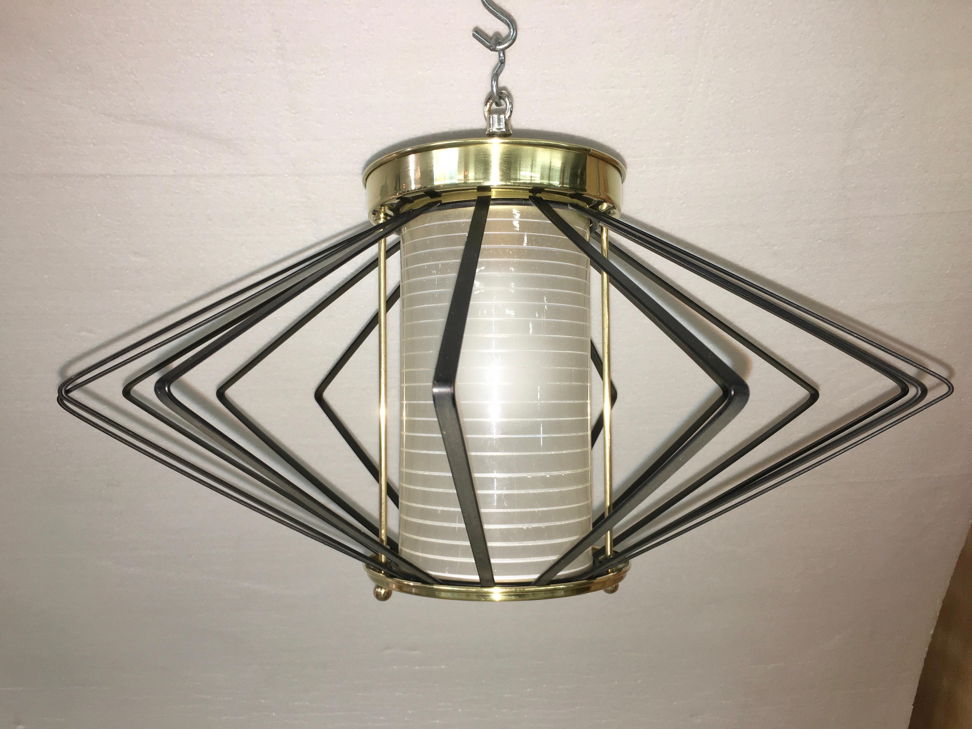 1950s Atomic Ceiling Mounted Light For Sale 4