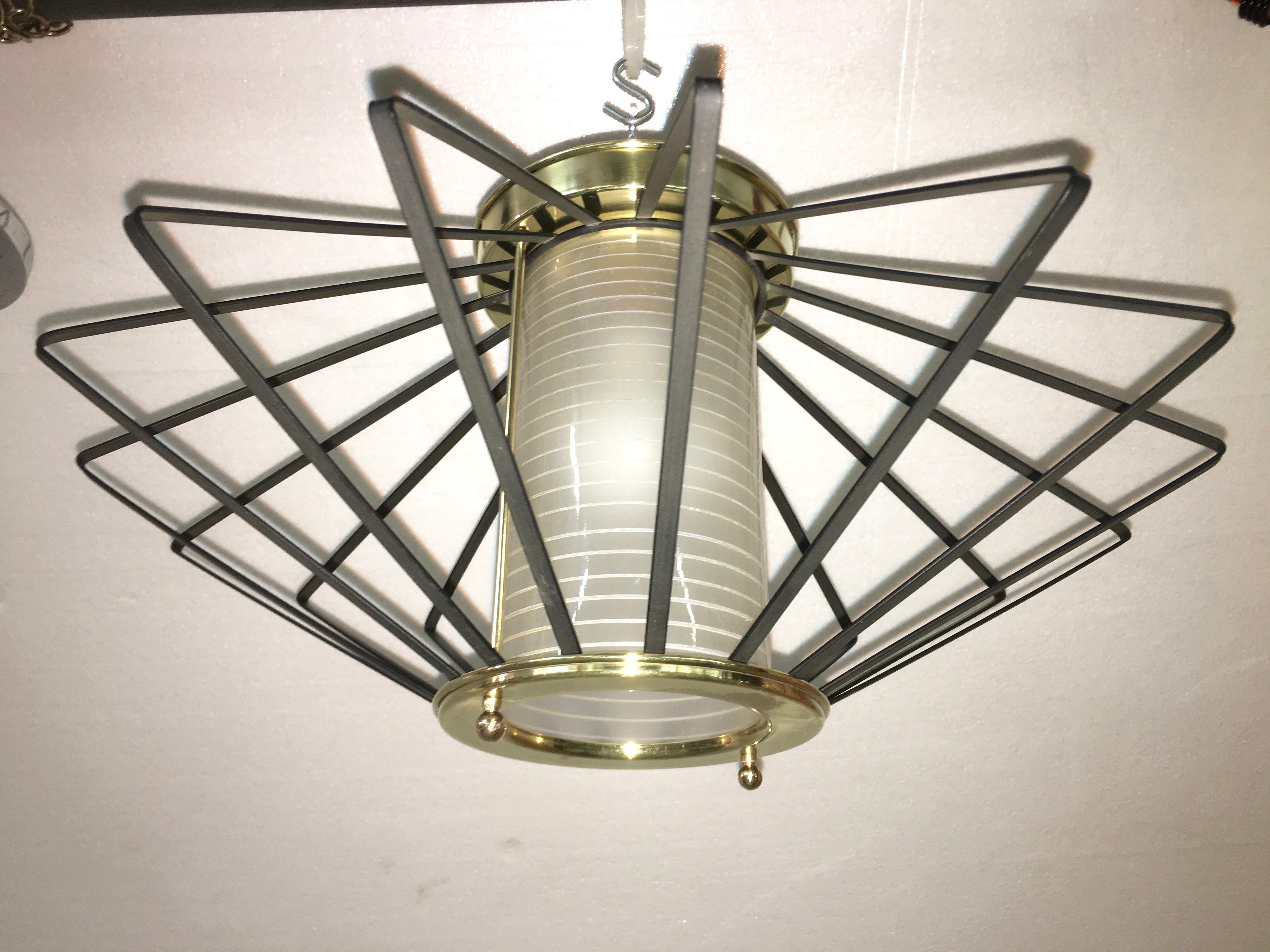 1950s Atomic Ceiling Mounted Light For Sale 5
