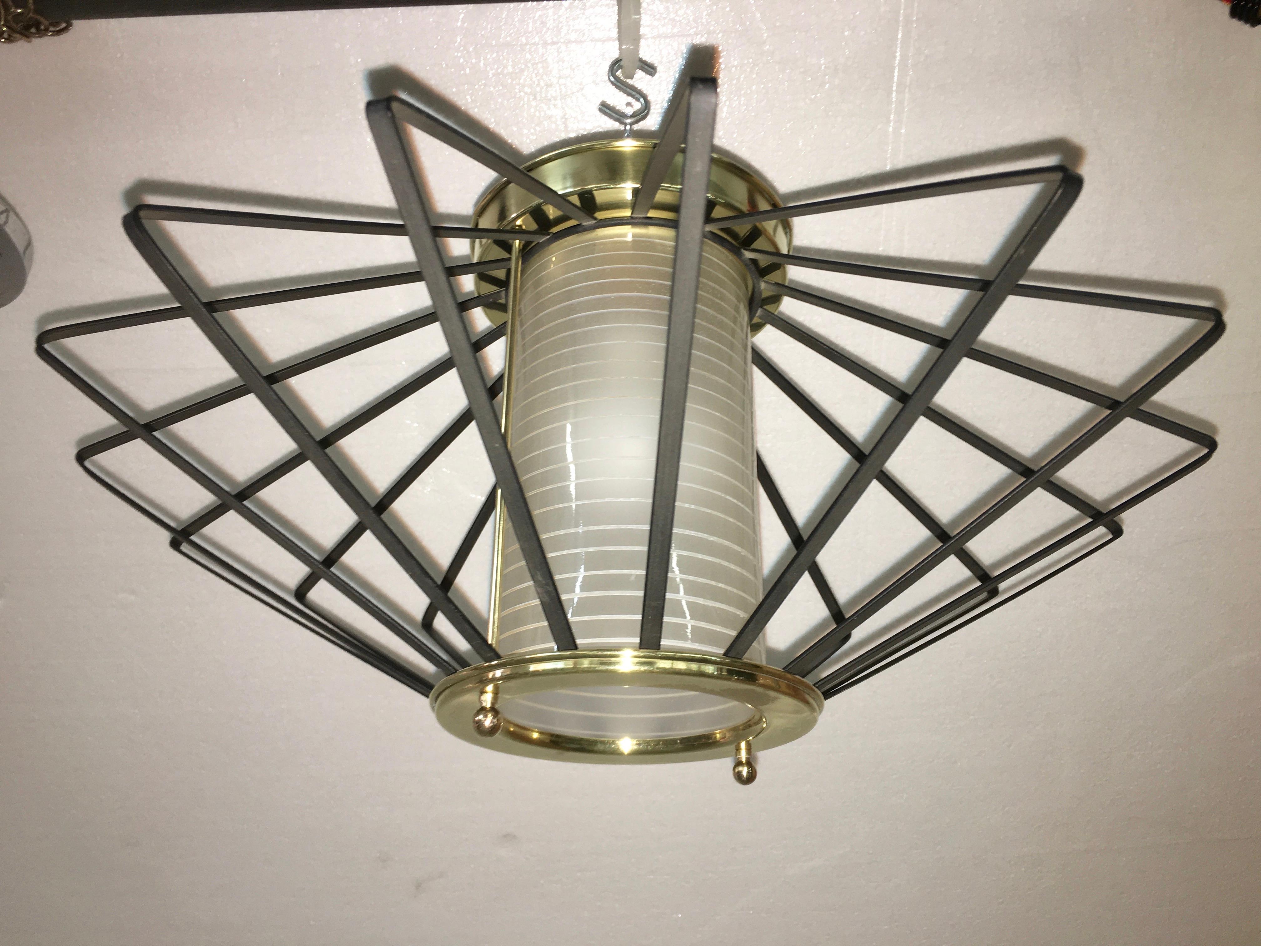 1950s Atomic Ceiling Mounted Light For Sale 6