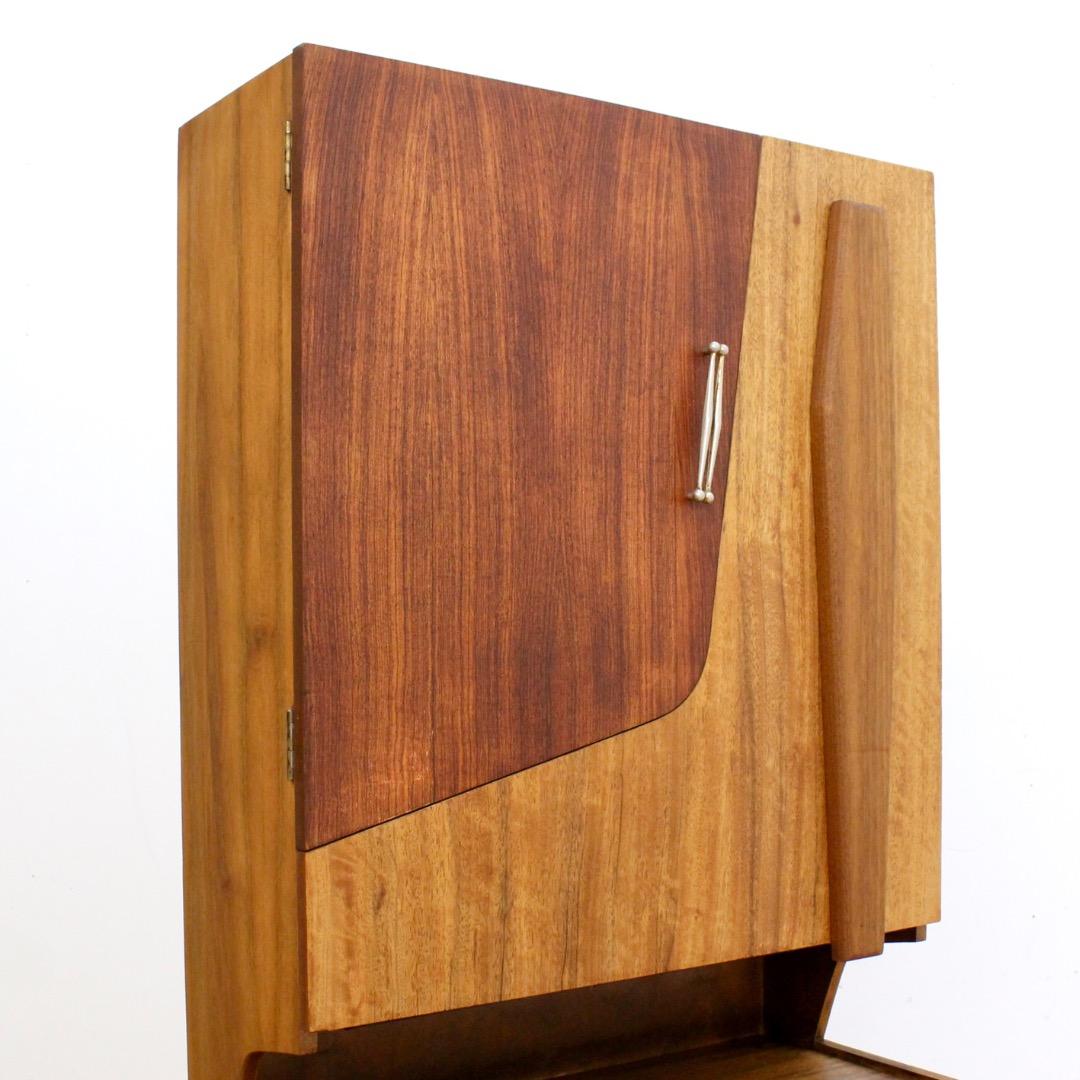 1950s Atomic Drop Down Liquor Cabinet Dry Bar en venta 4