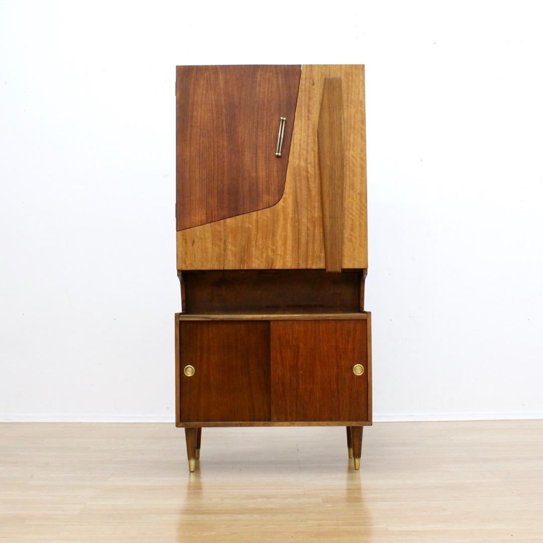 1950s Atomic Drop Down Liquor Cabinet Dry Bar en venta 8