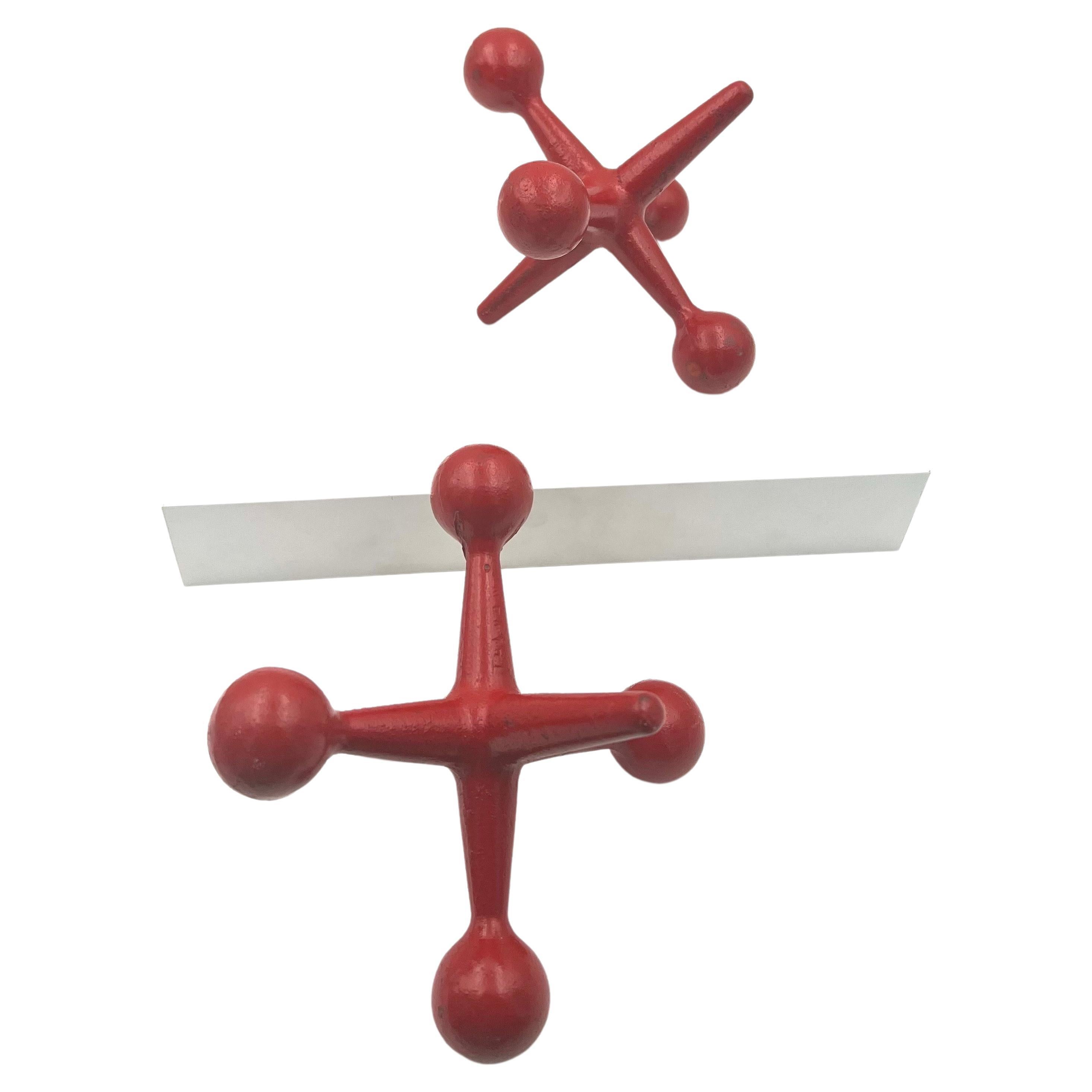 1950s Atomic Era MidCentury Modern Pair of Iron JackJax Bookends in