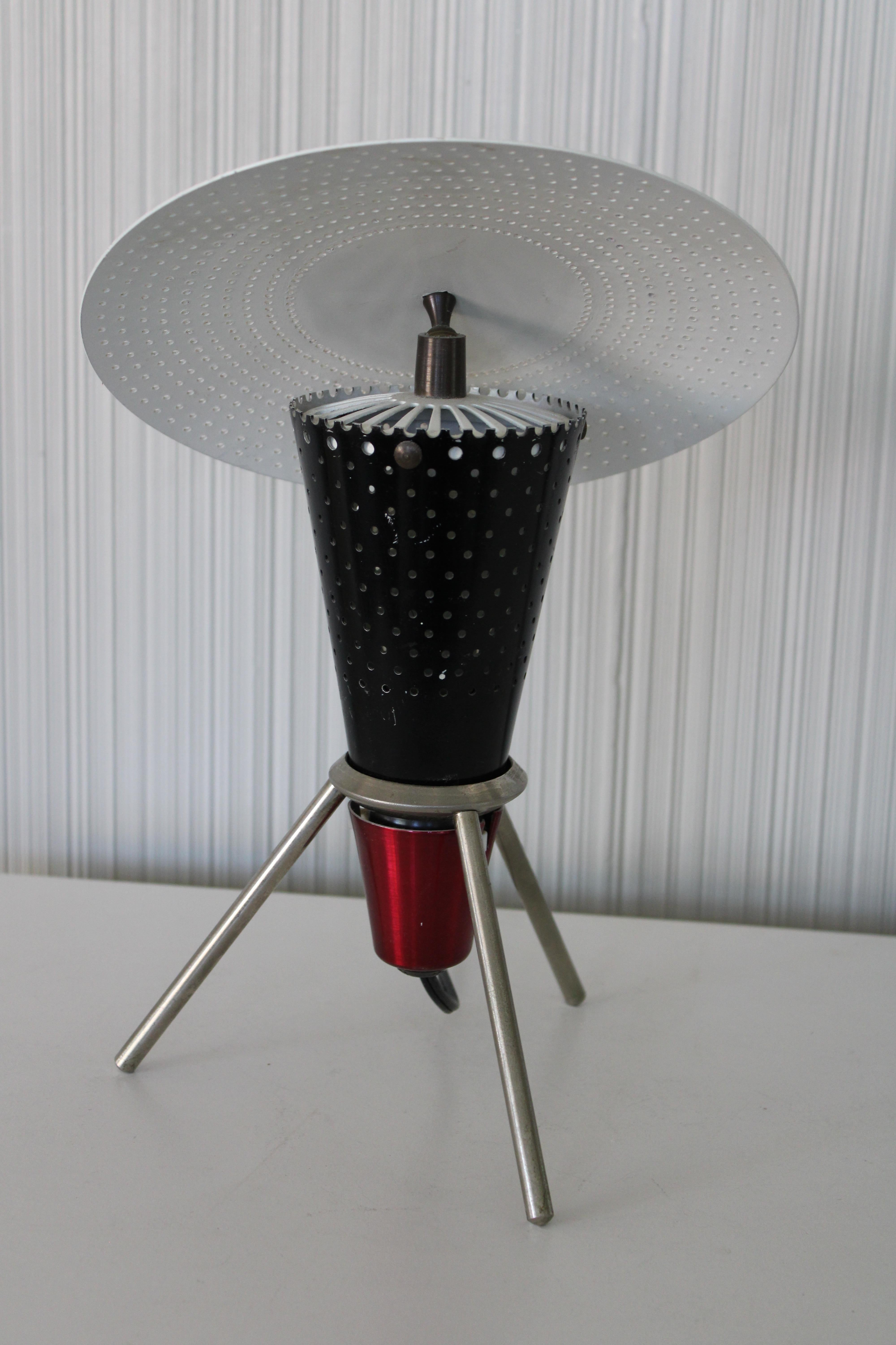 Metal 1950's Atomic Flying Saucer Lamp by Esther Lighting Co.