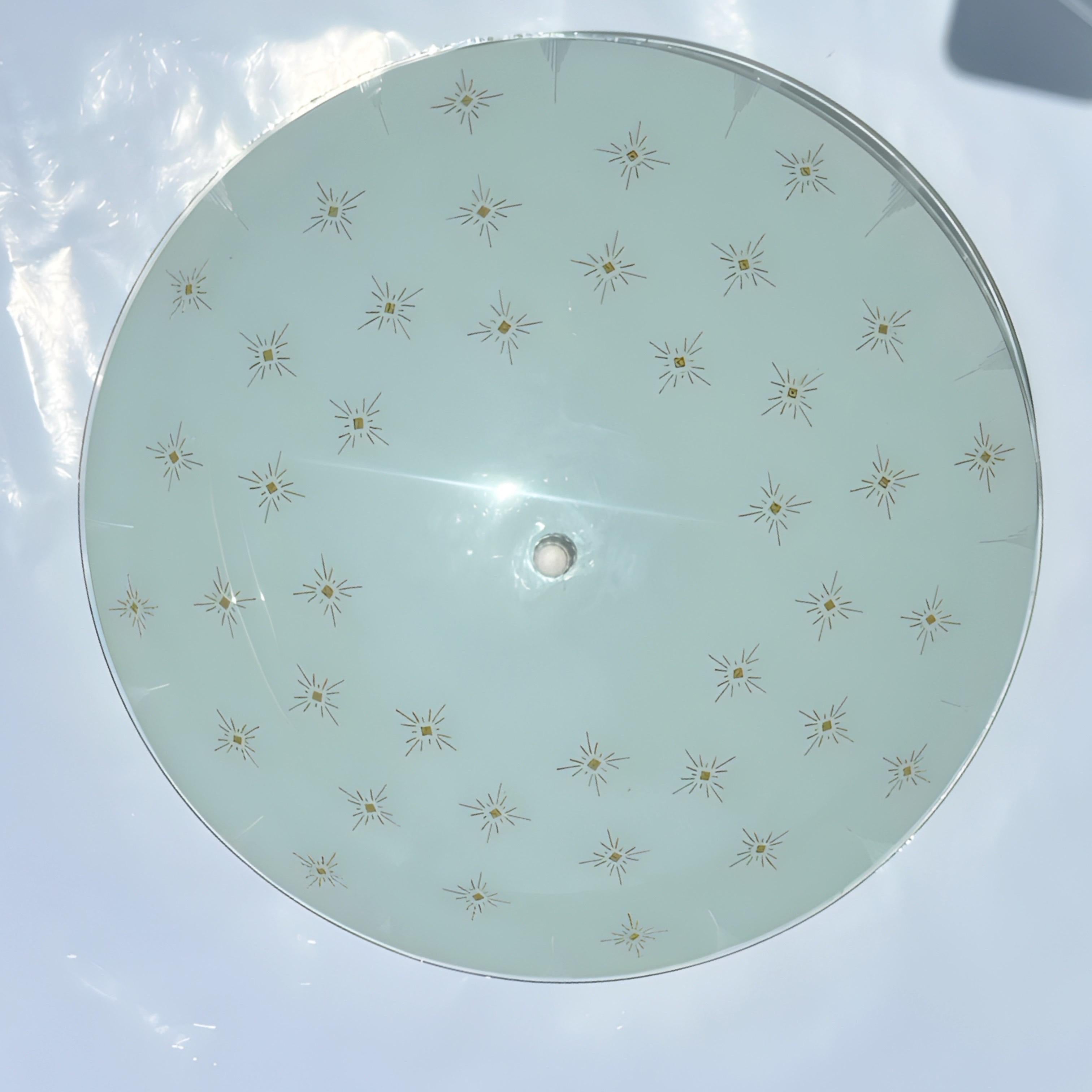 Mid-Century Modern 1950s Atomic Starburst Flush Mount