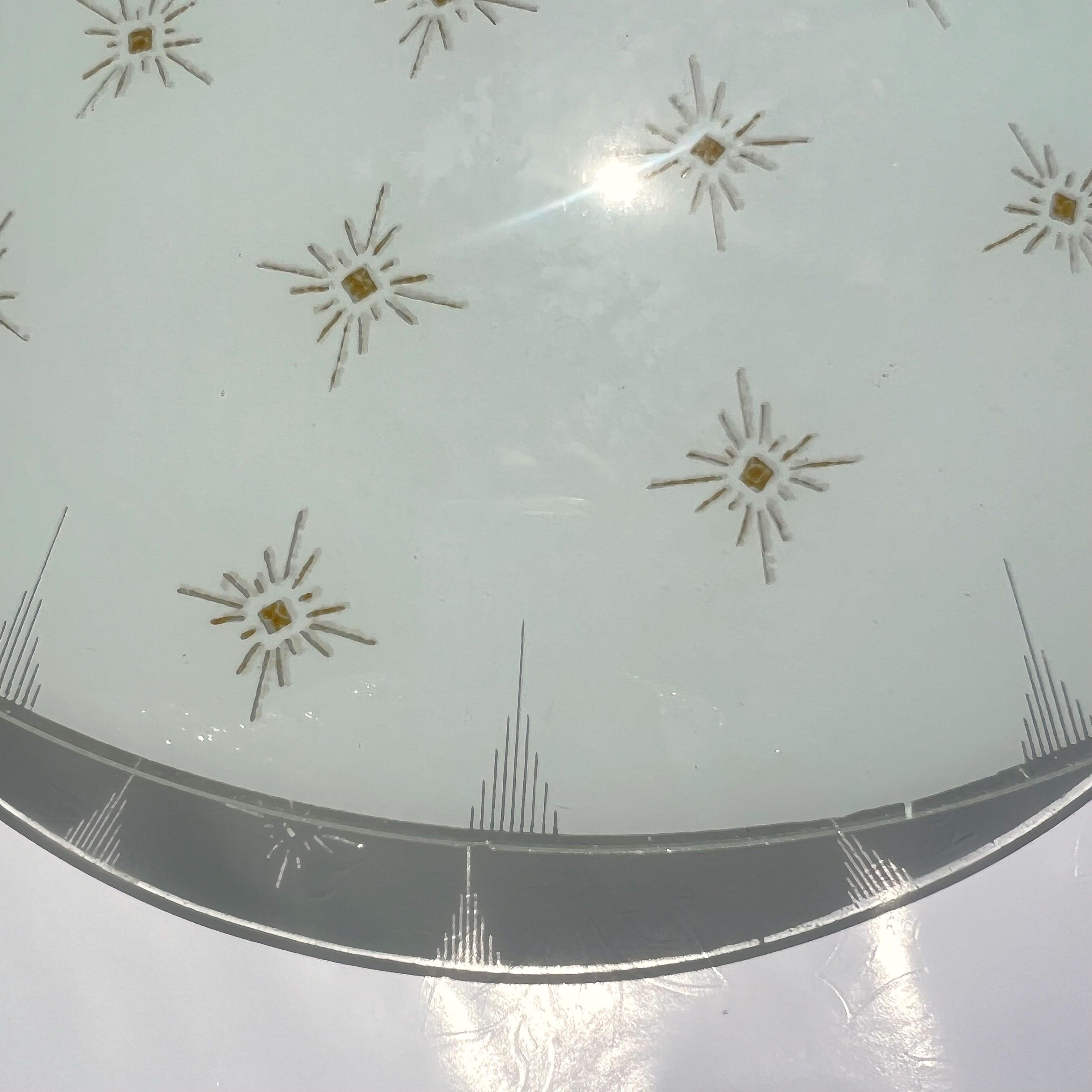 1950s Atomic Starburst Flush Mount In Good Condition In Charleston, SC