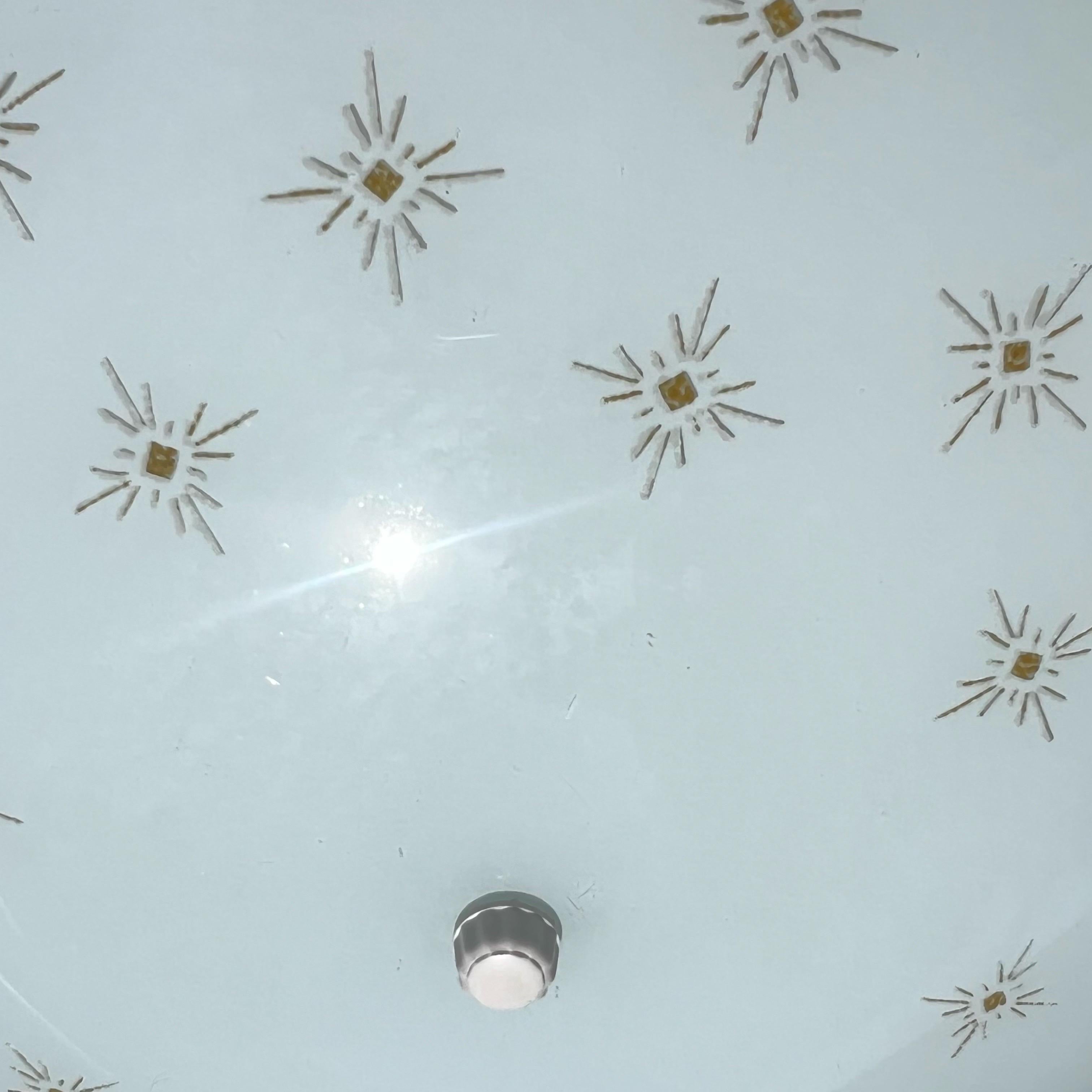 Mid-20th Century 1950s Atomic Starburst Flush Mount