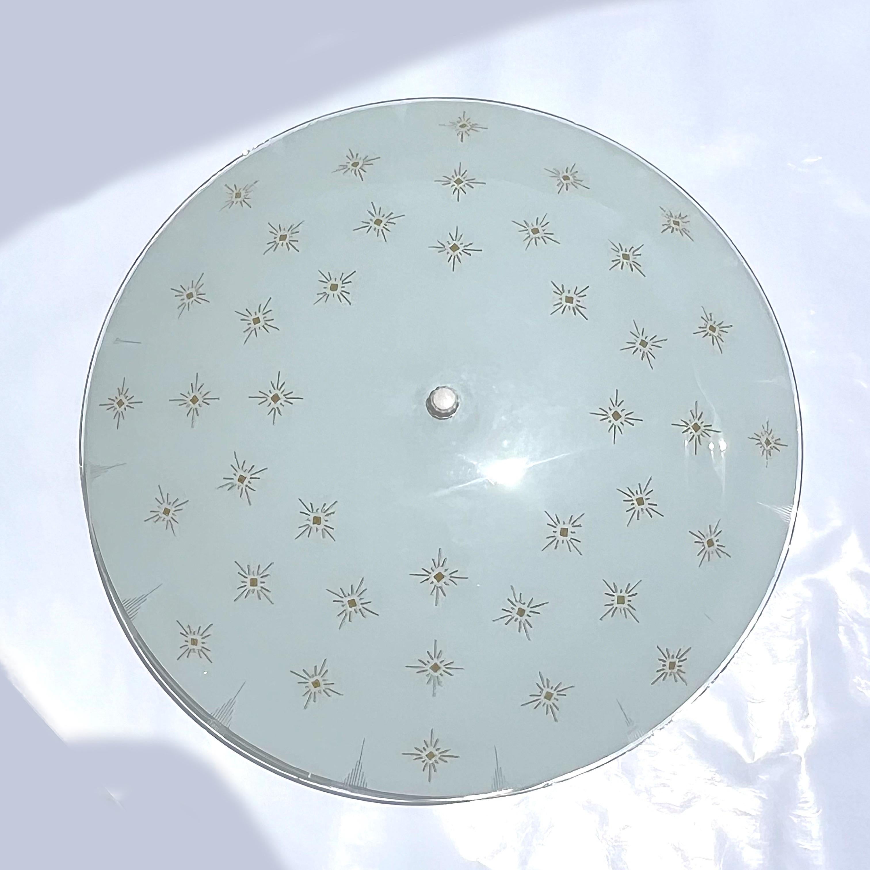 Plastic 1950s Atomic Starburst Flush Mount