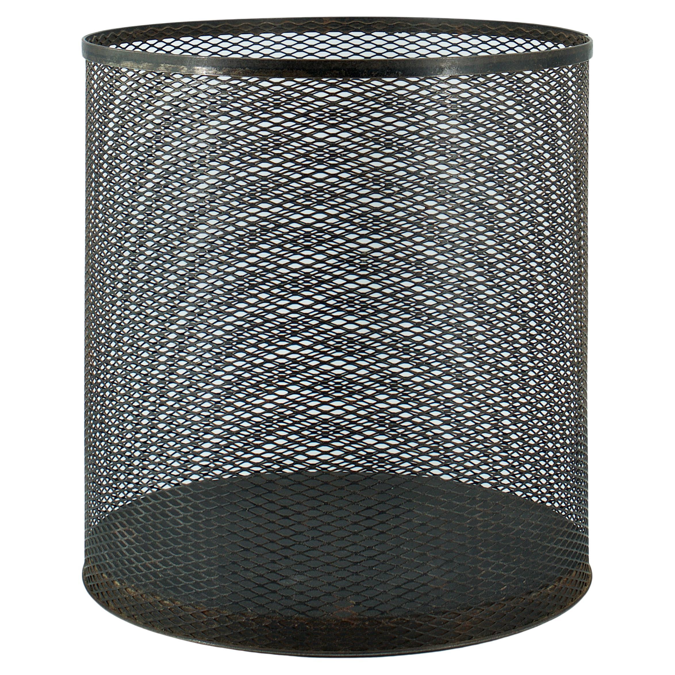 Maurice Duchin Floating Iron Mesh Wastebasket Trash Can Expanded Metal