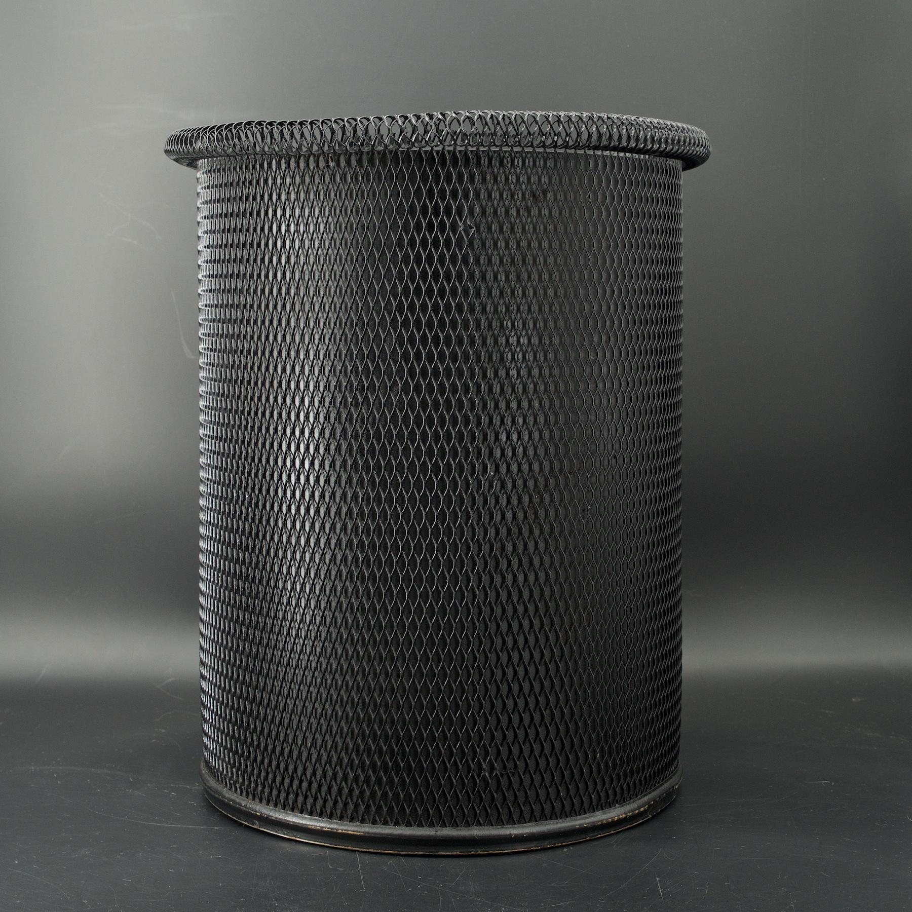 Mid-Century Modern 1950s Atomic Wire Mesh Trash Can Wastebasket Stan Hawk Expanded Metals