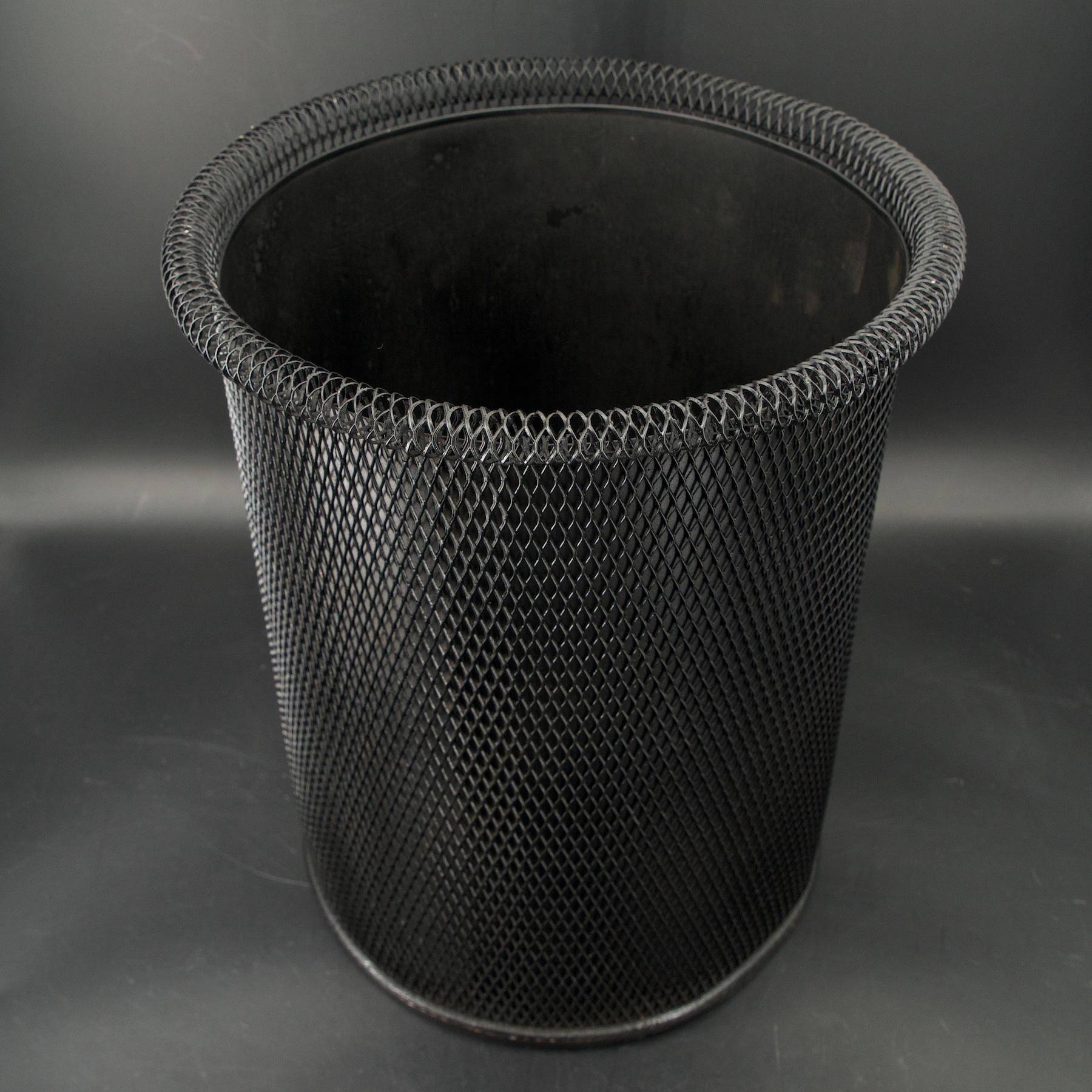 American 1950s Atomic Wire Mesh Trash Can Wastebasket Stan Hawk Expanded Metals