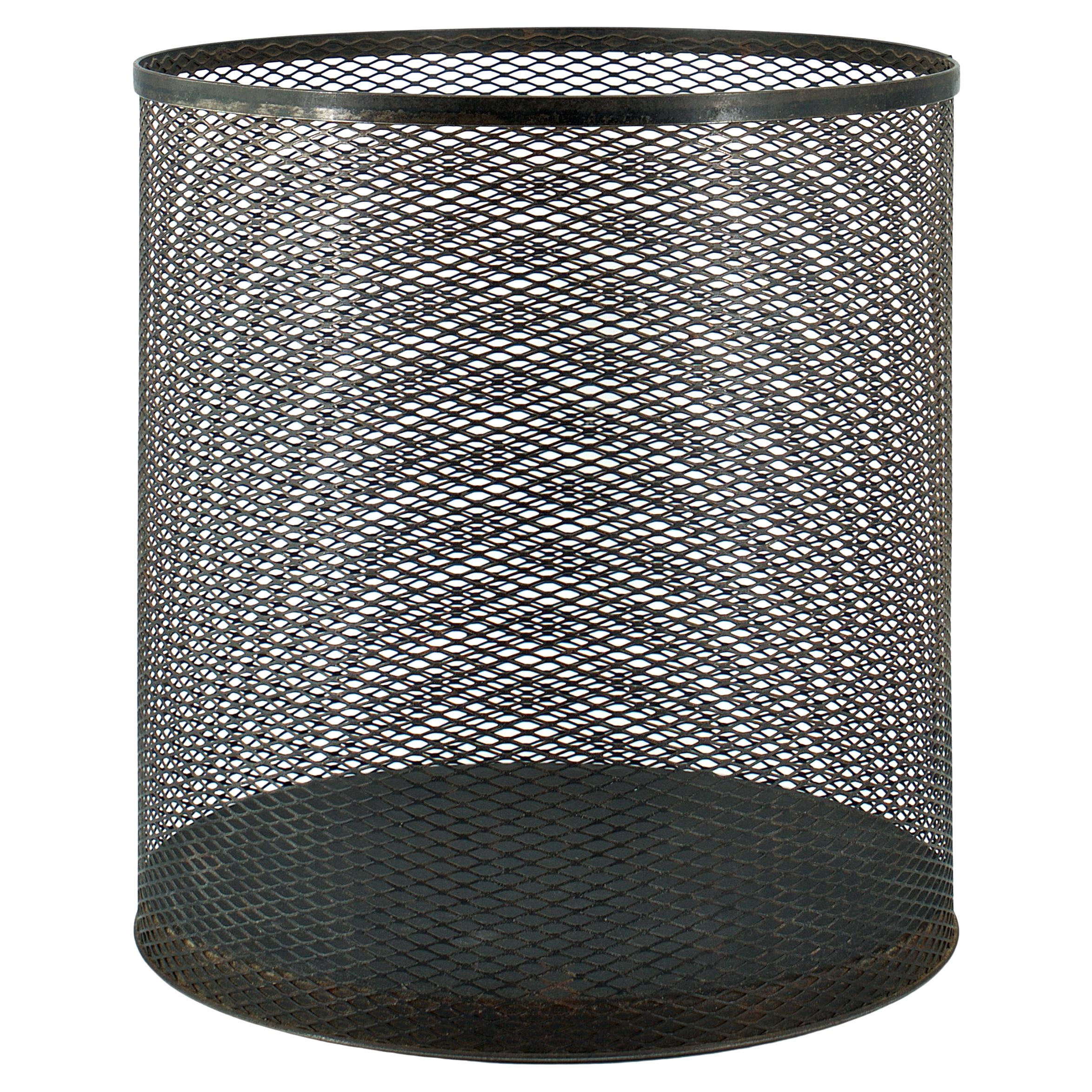1950s Atomic Wire Mesh Trash Can Wastebasket Vintage Mid-Century Architect Era