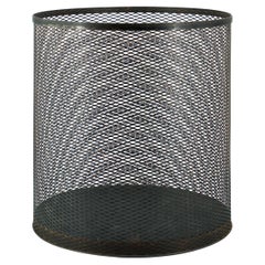 1950s Atomic Wire Mesh Trash Can Wastebasket Vintage Mid-Century Architect Era