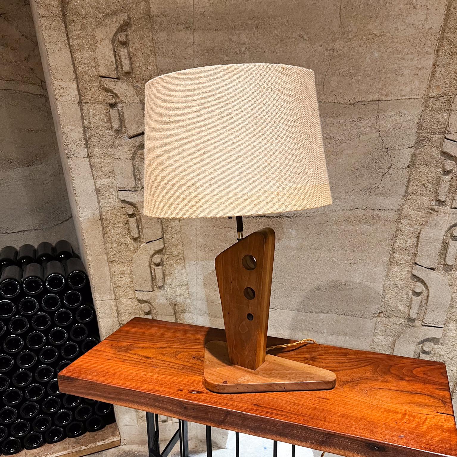 American 1950s Georg Gin Atomic Table Lamp Geometric Wood Design  For Sale