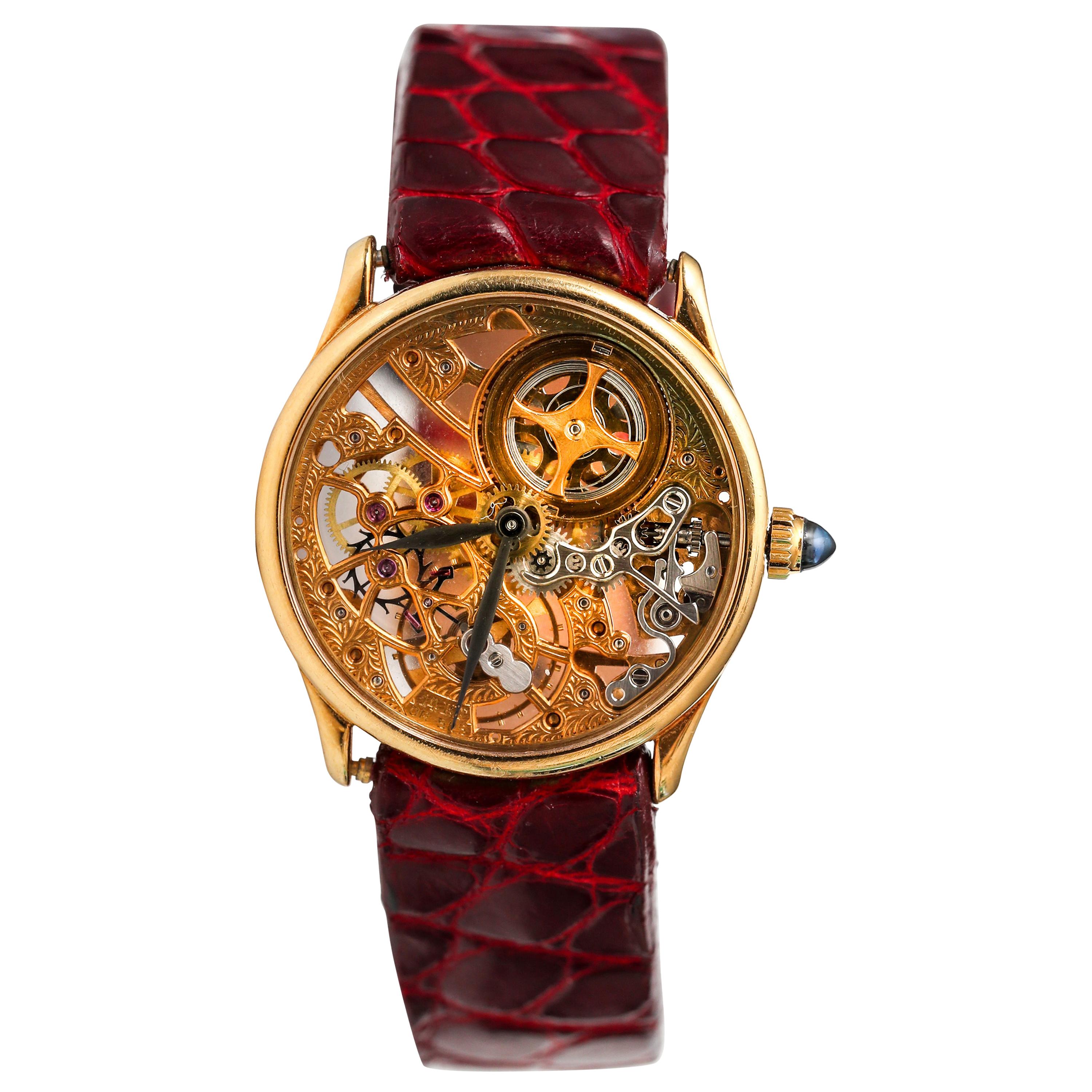 1950s Audemars Piguet Yellow Gold Skeleton Wristwatch