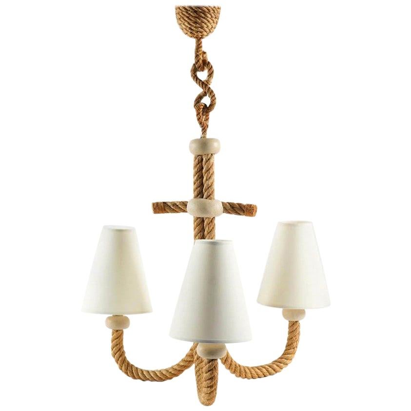 1950s Audoux and Minet Rope Chandelier