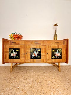 1950s Audoux Et Minet Pencil Reed Sideboard