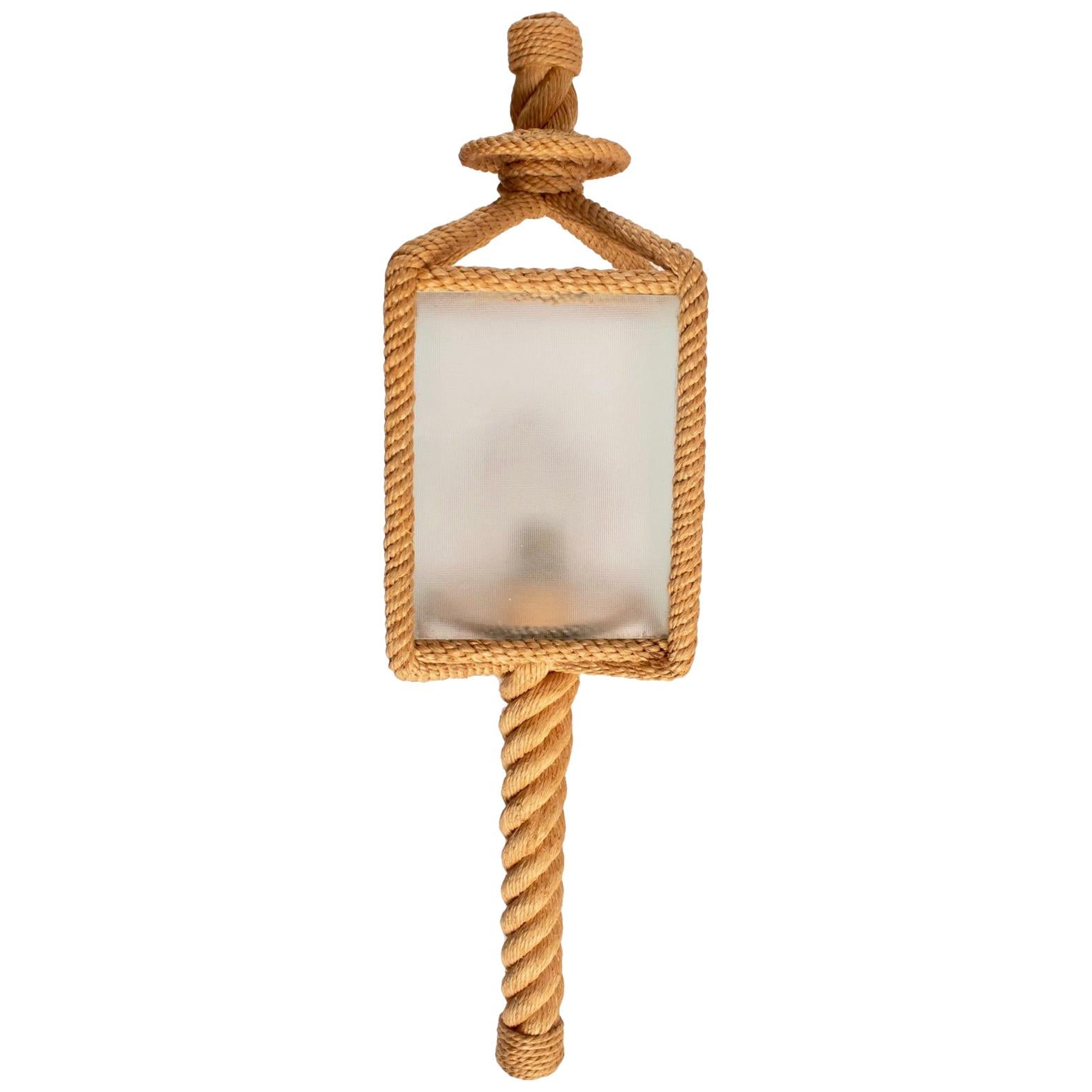 1950s Audoux & Minet Rope Wall Lantern