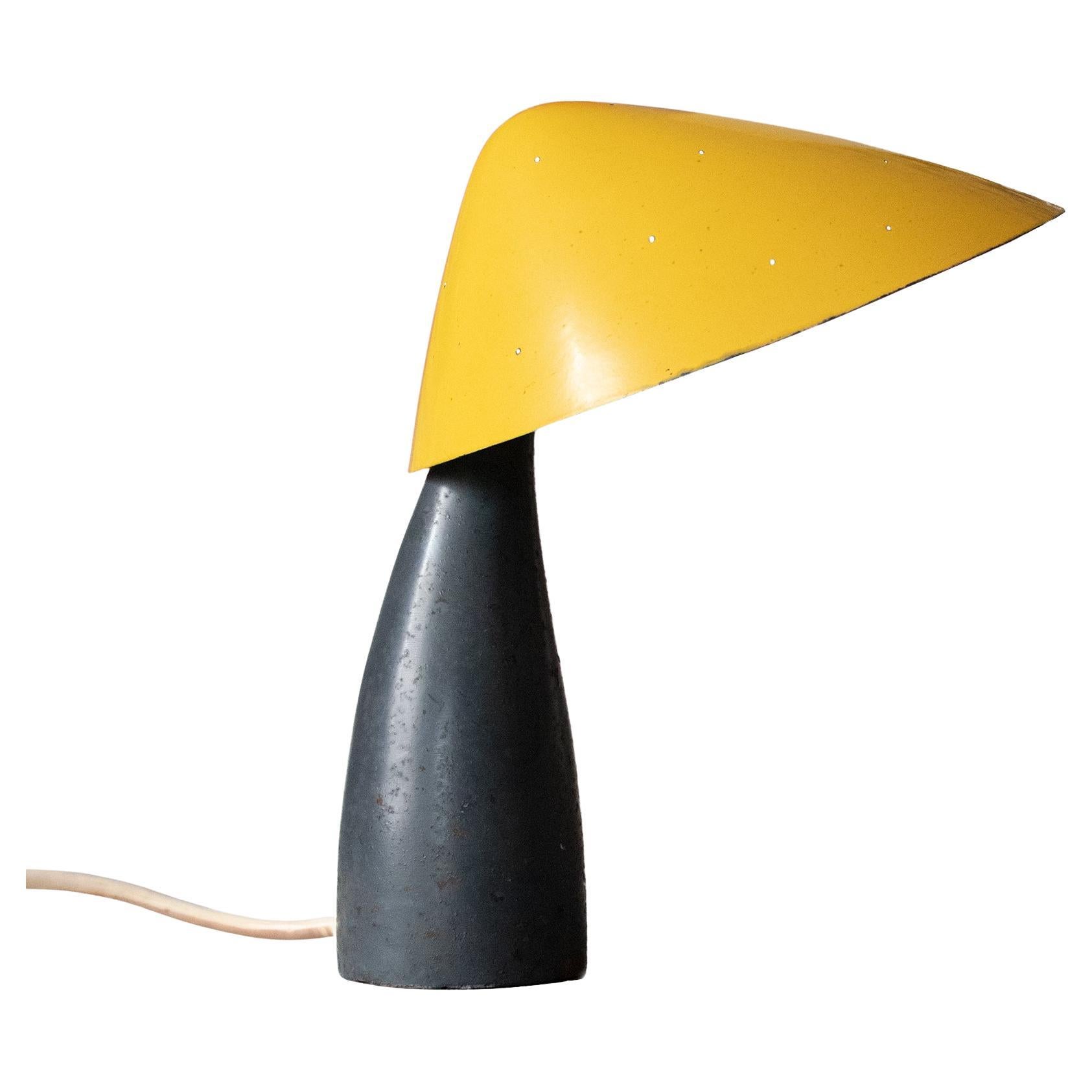 1950s Austria Perforated Metal Mushroom Table Lamp in the Manner of Carl Auböck