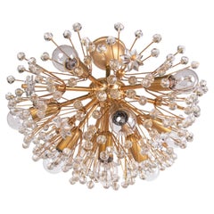 1950s Austria Rupert Nikoll Snowflake Chandelier Crystal & Brass by Emil Stejnar