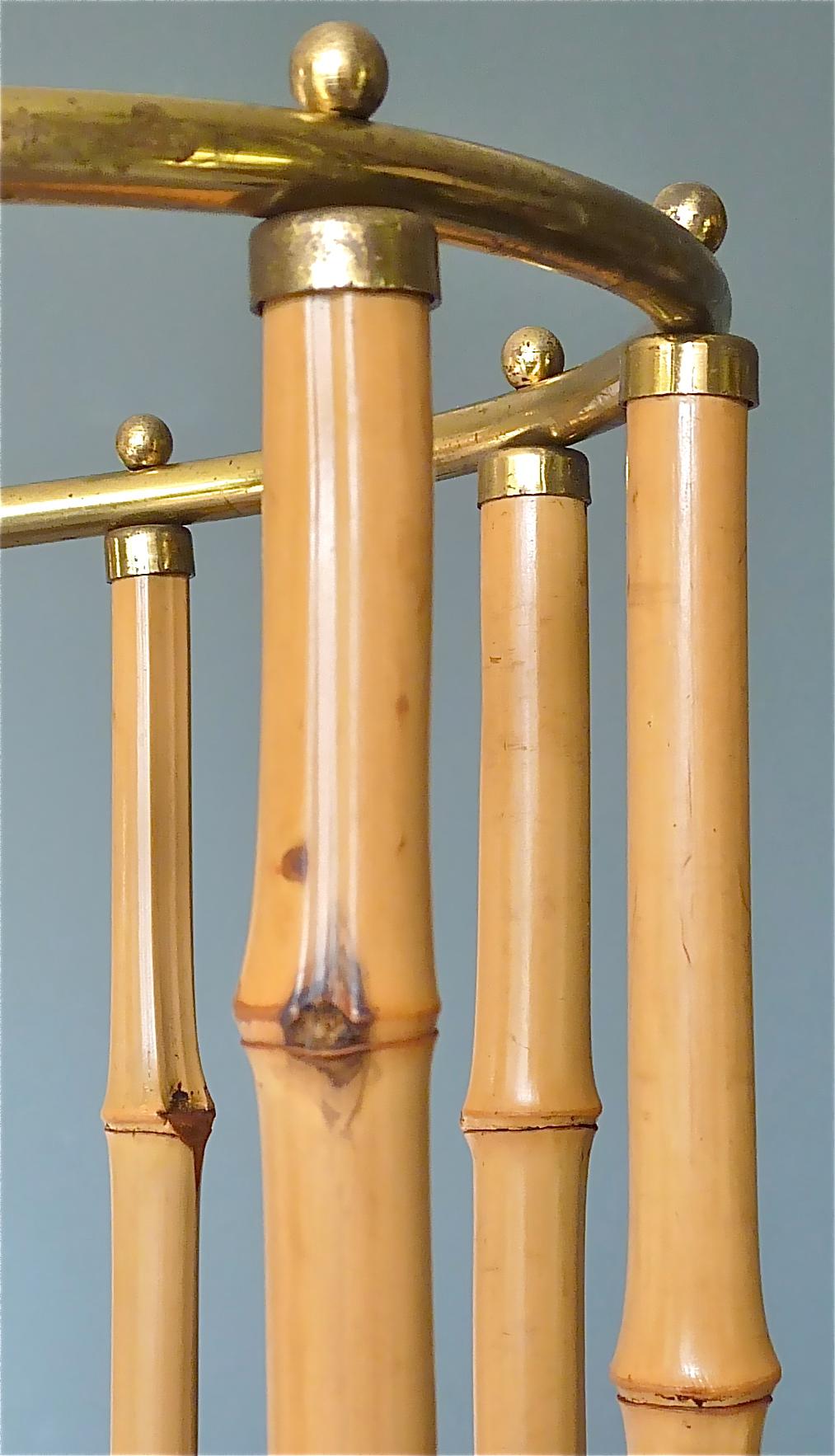 1950s Austrian Modernist Umbrella Stand Brass Bamboo, Josef Frank, Auböck Style For Sale 9