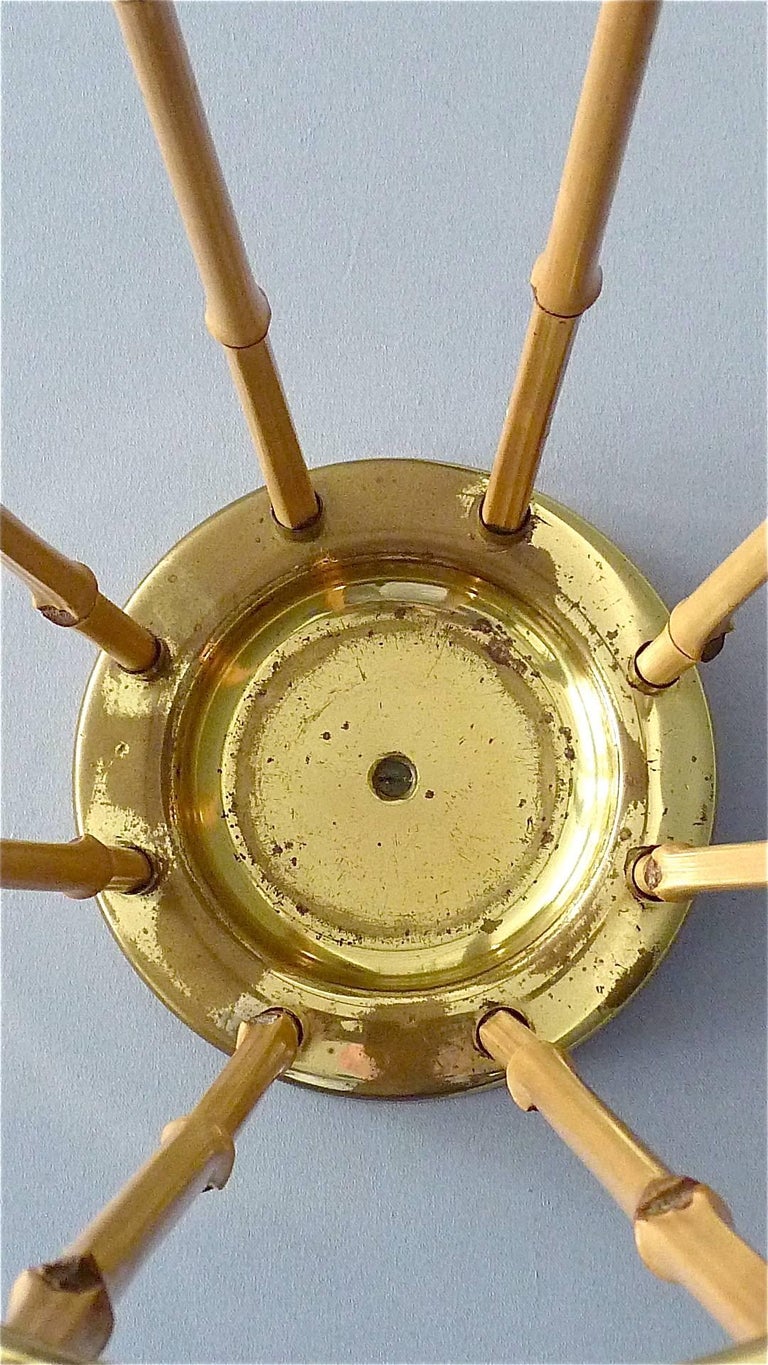 Midcentury Austrian Umbrella Stand Patinated Brass Bamboo Josef Frank