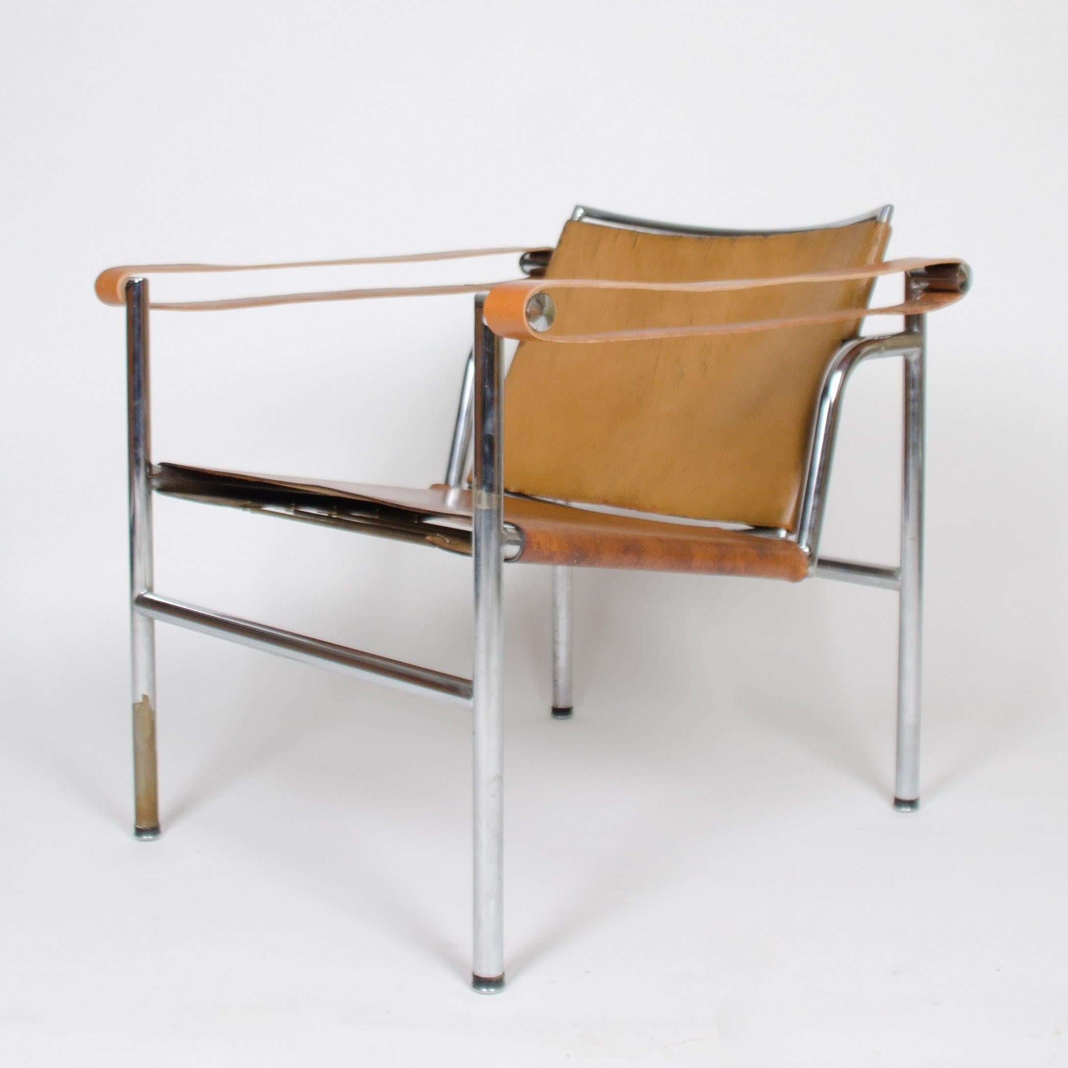 1950's Authentic Le Corbusier Marked STENDIG LC1 Basculant Chairs Thonet Cassina For Sale 2