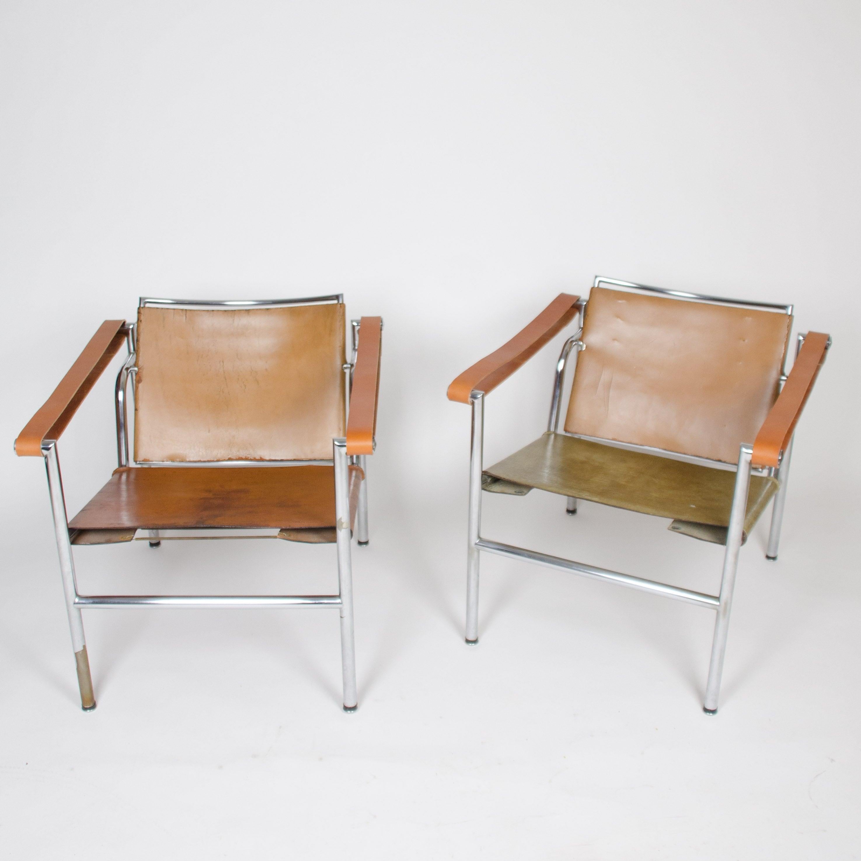 Modern 1950's Authentic Le Corbusier Marked STENDIG LC1 Basculant Chairs Thonet Cassina For Sale