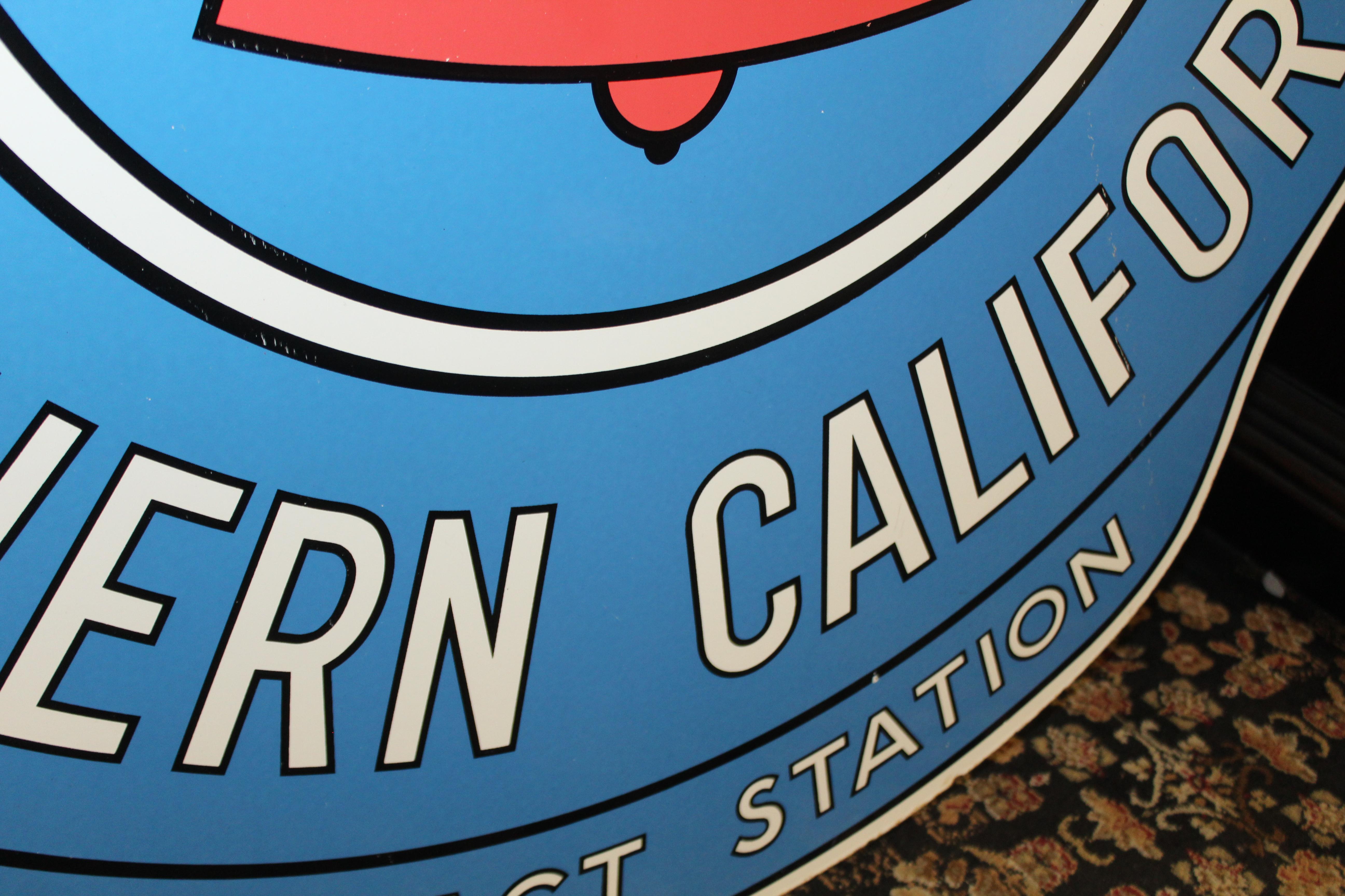American 1950s Automobile Club Southern California AAA Contract Station DSP Sign For Sale