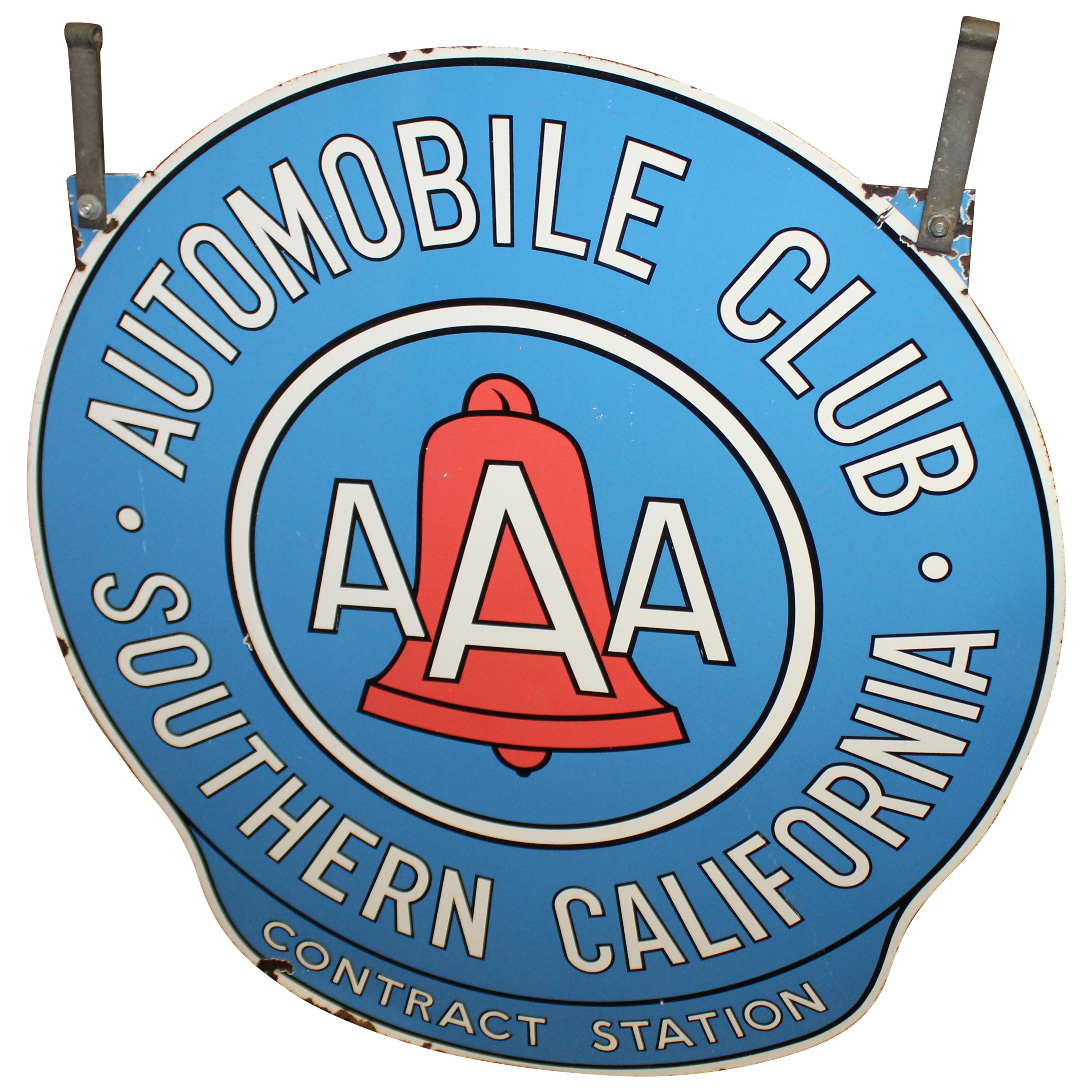 1950s Automobile Club Southern California AAA Contract Station DSP Sign For Sale