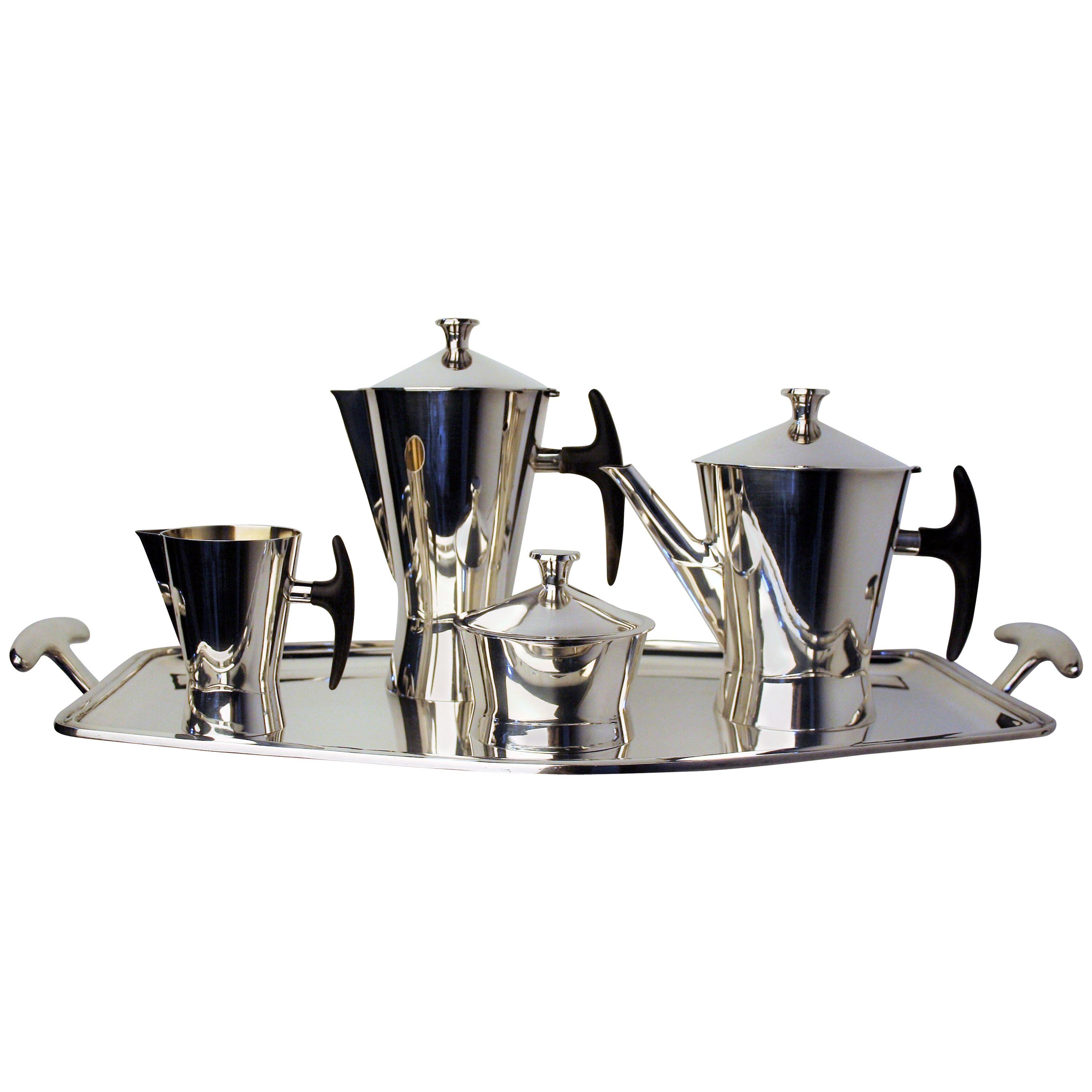 1950s Avant-Garde Silver Plated Coffee Tea Set