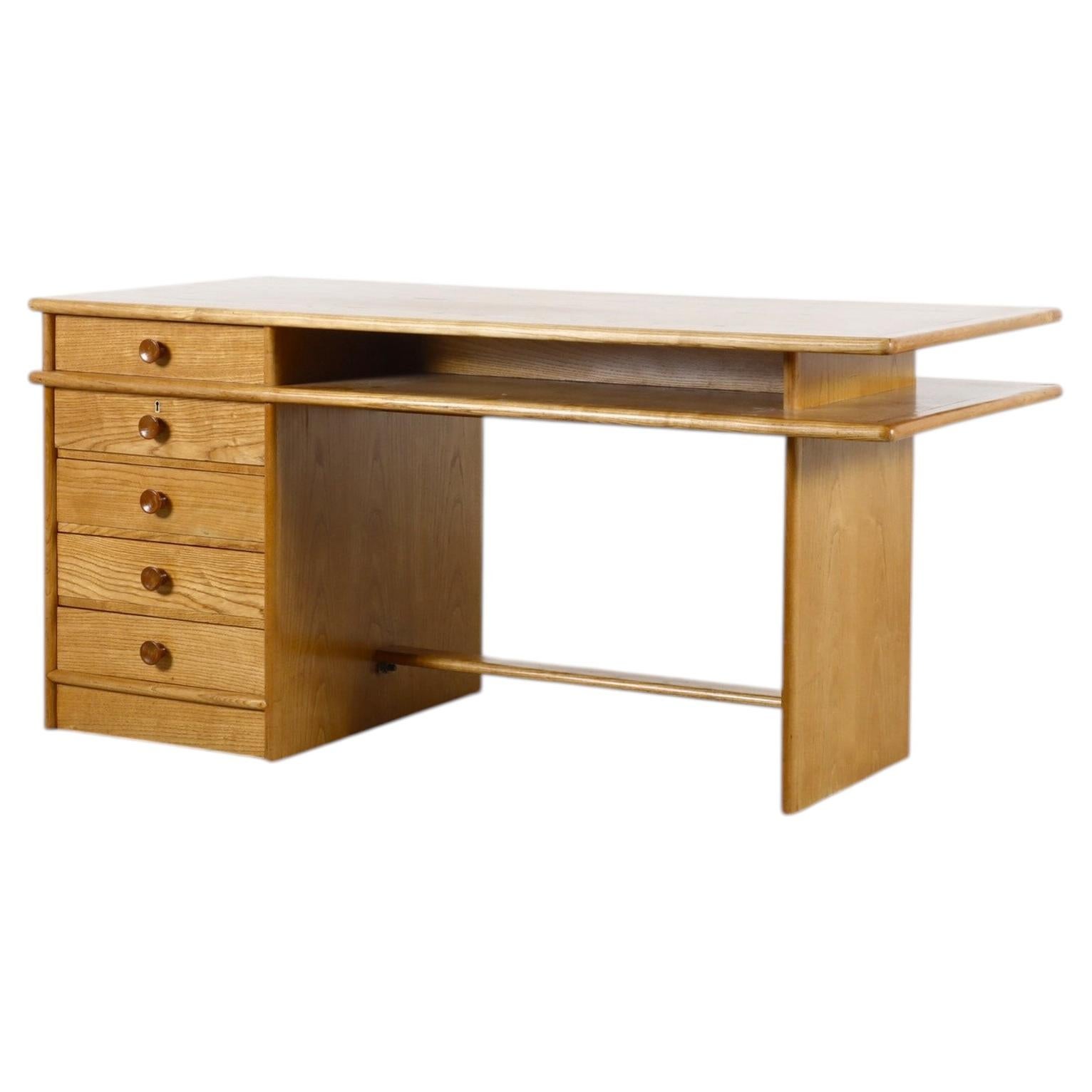 1950s Axel Einar Hjorth Style Oak Writing Desk