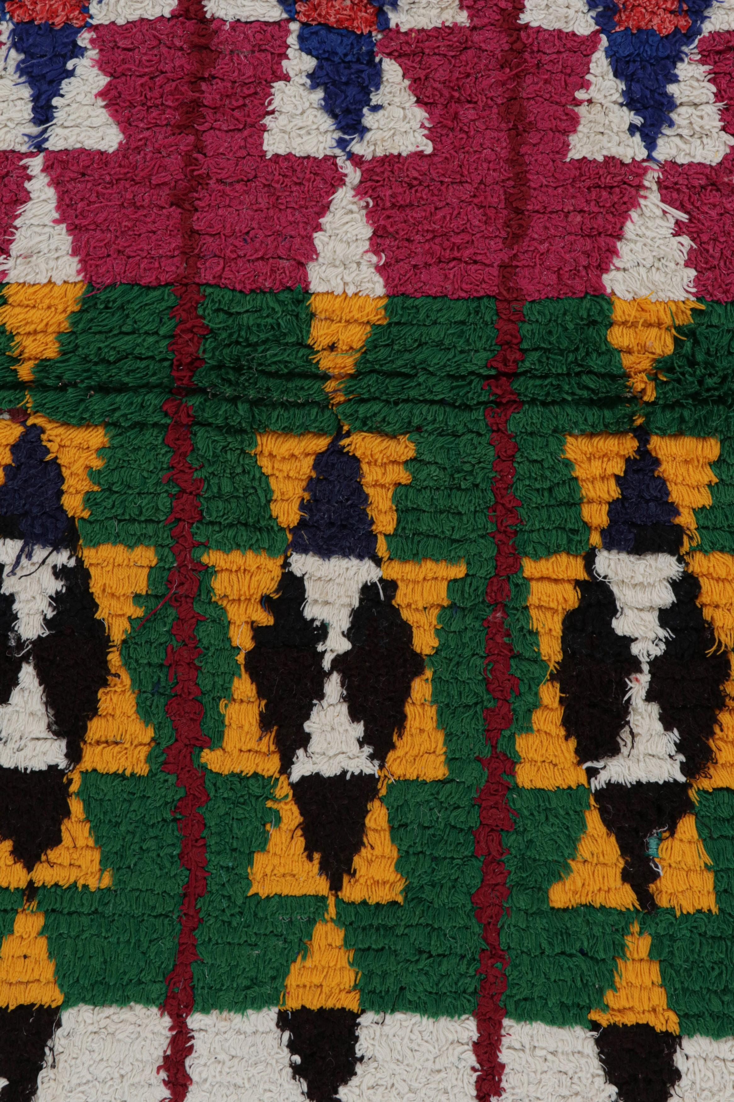 Mid-20th Century 1950s Azilal Moroccan Boucherouite Rug with Polychromatic Pattern by Rug & Kilim For Sale