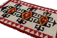 1950s Azilal Moroccan rug in Red, White and Black Tribal Patterns by Rug & Kilim
