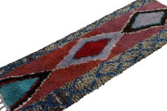 1950s Azilal Moroccan rug in Red with Diamond Patterns by Rug & Kilim