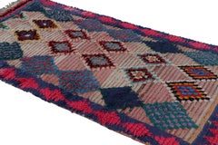 1950s Azilal Moroccan rug with Pink and Blue Patterns by Rug & Kilim