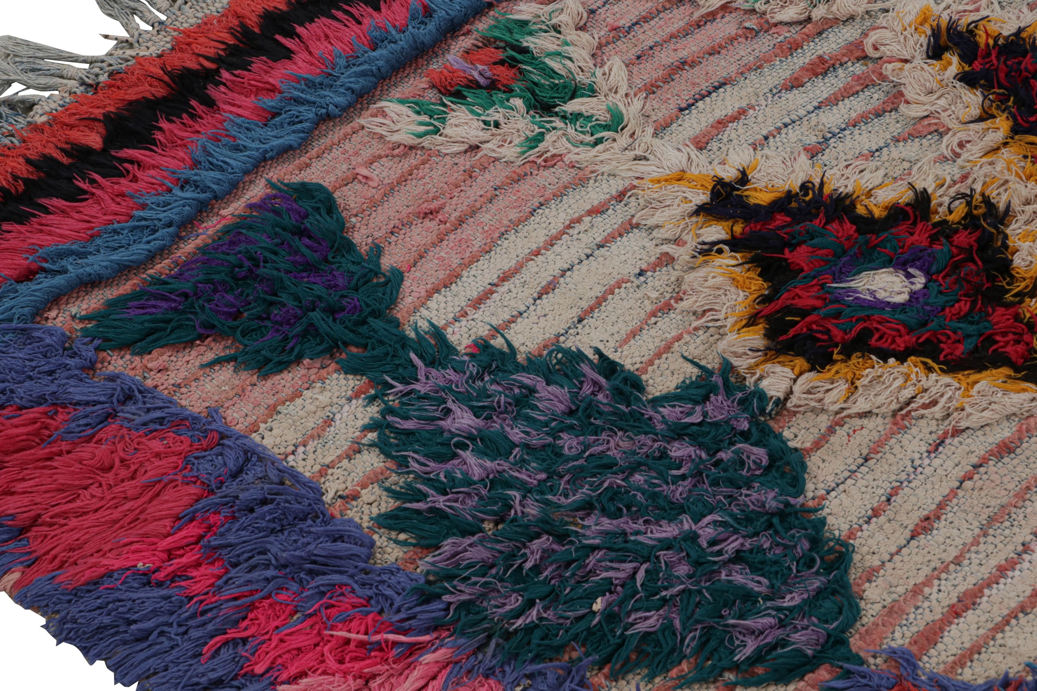 1950s Azilal Moroccan rug with Pink and Blue Patterns by Rug & Kilim In Good Condition For Sale In Long Island City, NY