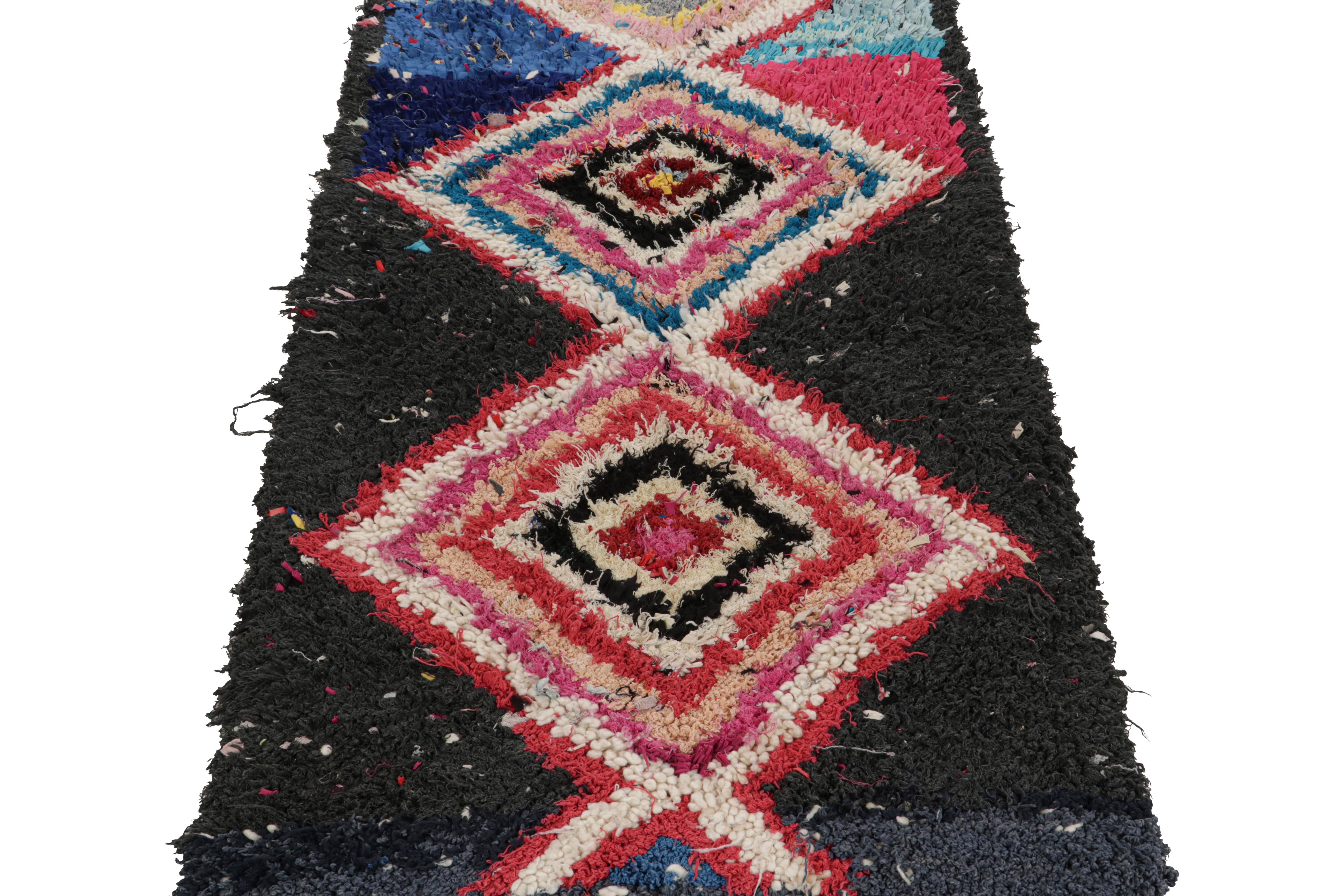 Tribal 1950s Azilal Moroccan Rug with Polychromatic Patterns by Rug & Kilim For Sale
