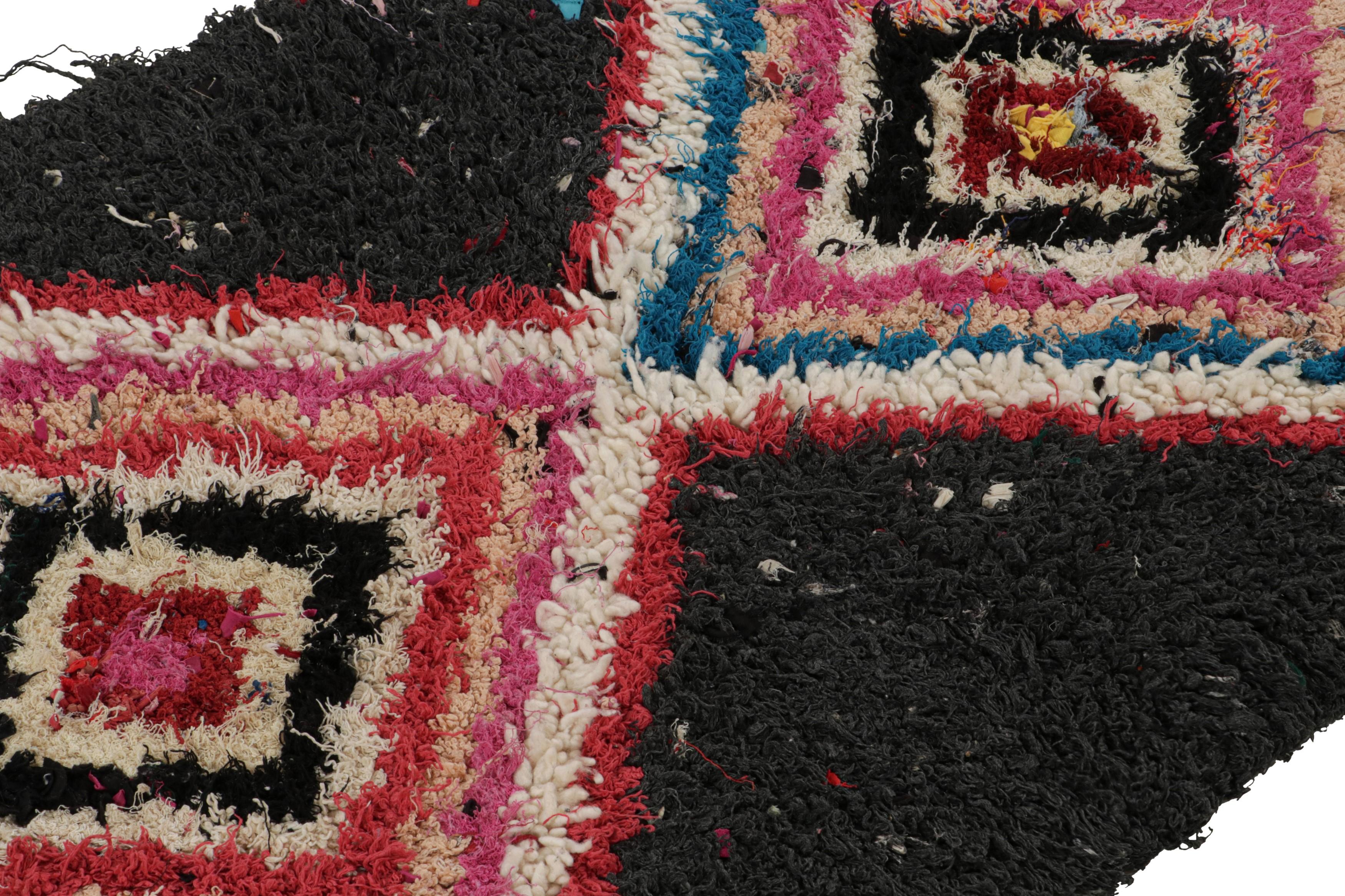 Hand-Knotted 1950s Azilal Moroccan Rug with Polychromatic Patterns by Rug & Kilim For Sale