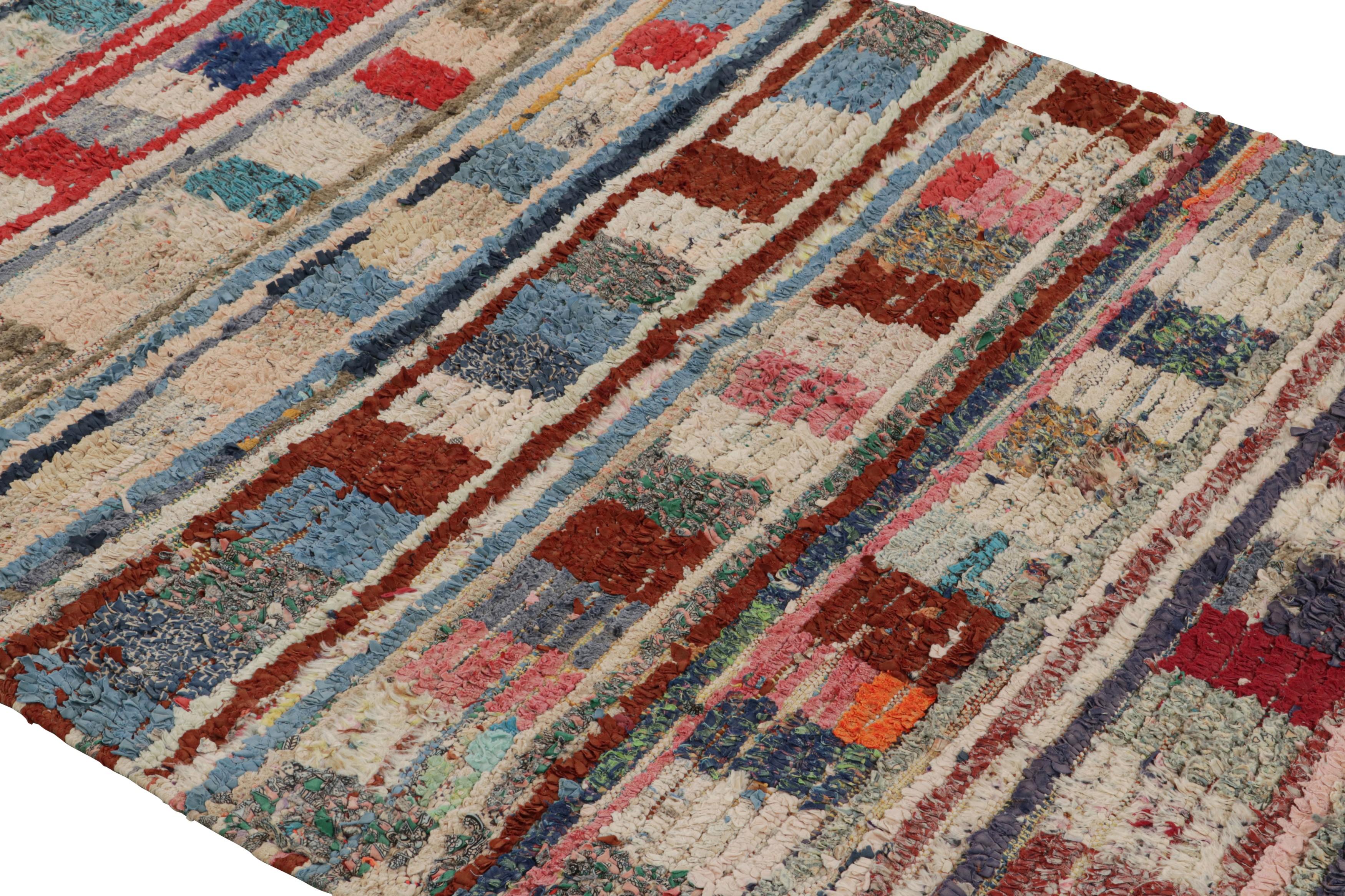 Hand-Knotted 1950s Azilal Moroccan rug with Polychromatic Patterns by Rug & Kilim For Sale