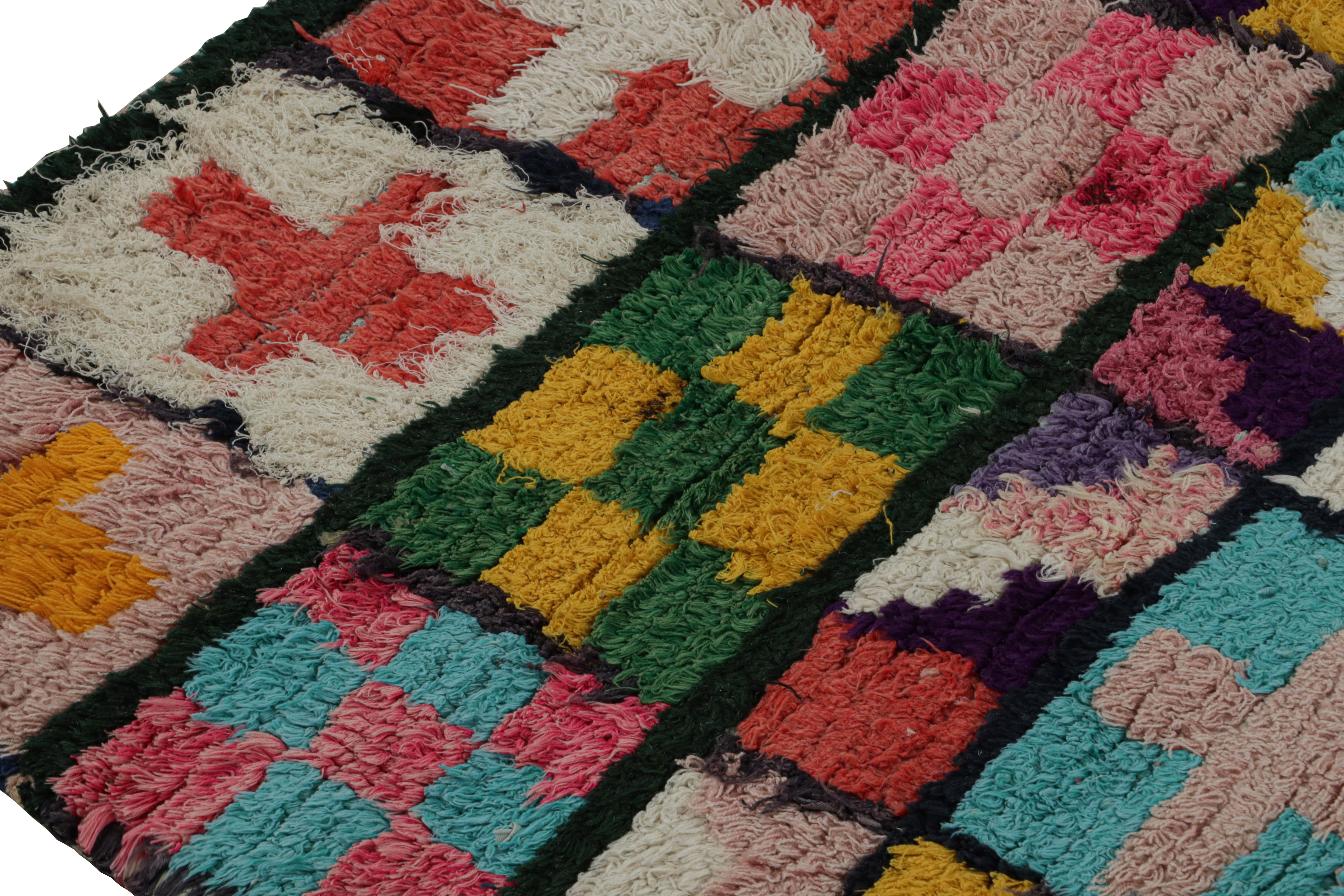 1950s Azilal Moroccan rug with Polychromatic Patterns by Rug & Kilim In Good Condition For Sale In Long Island City, NY