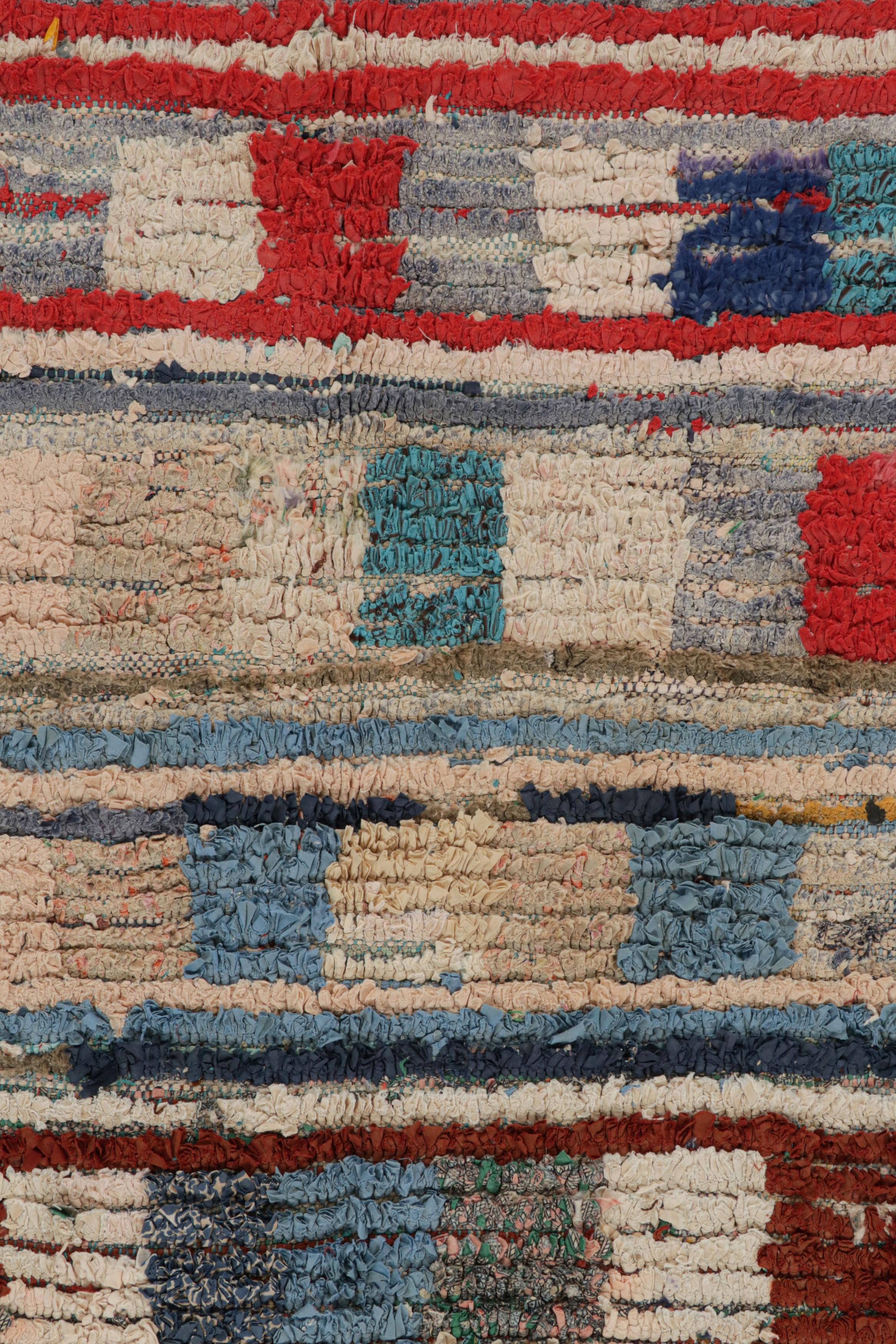 Mid-20th Century 1950s Azilal Moroccan rug with Polychromatic Patterns by Rug & Kilim For Sale