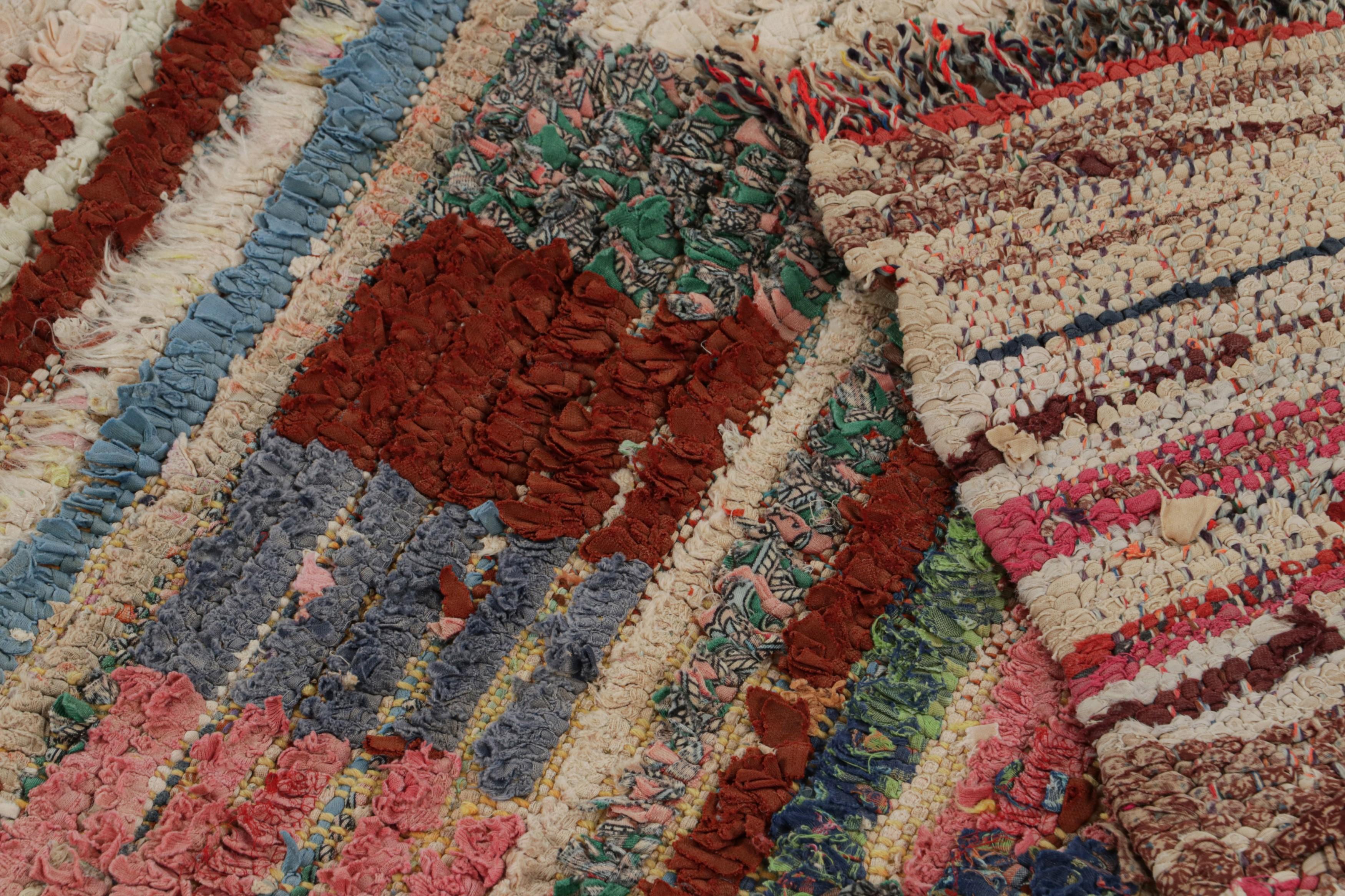 Wool 1950s Azilal Moroccan rug with Polychromatic Patterns by Rug & Kilim For Sale