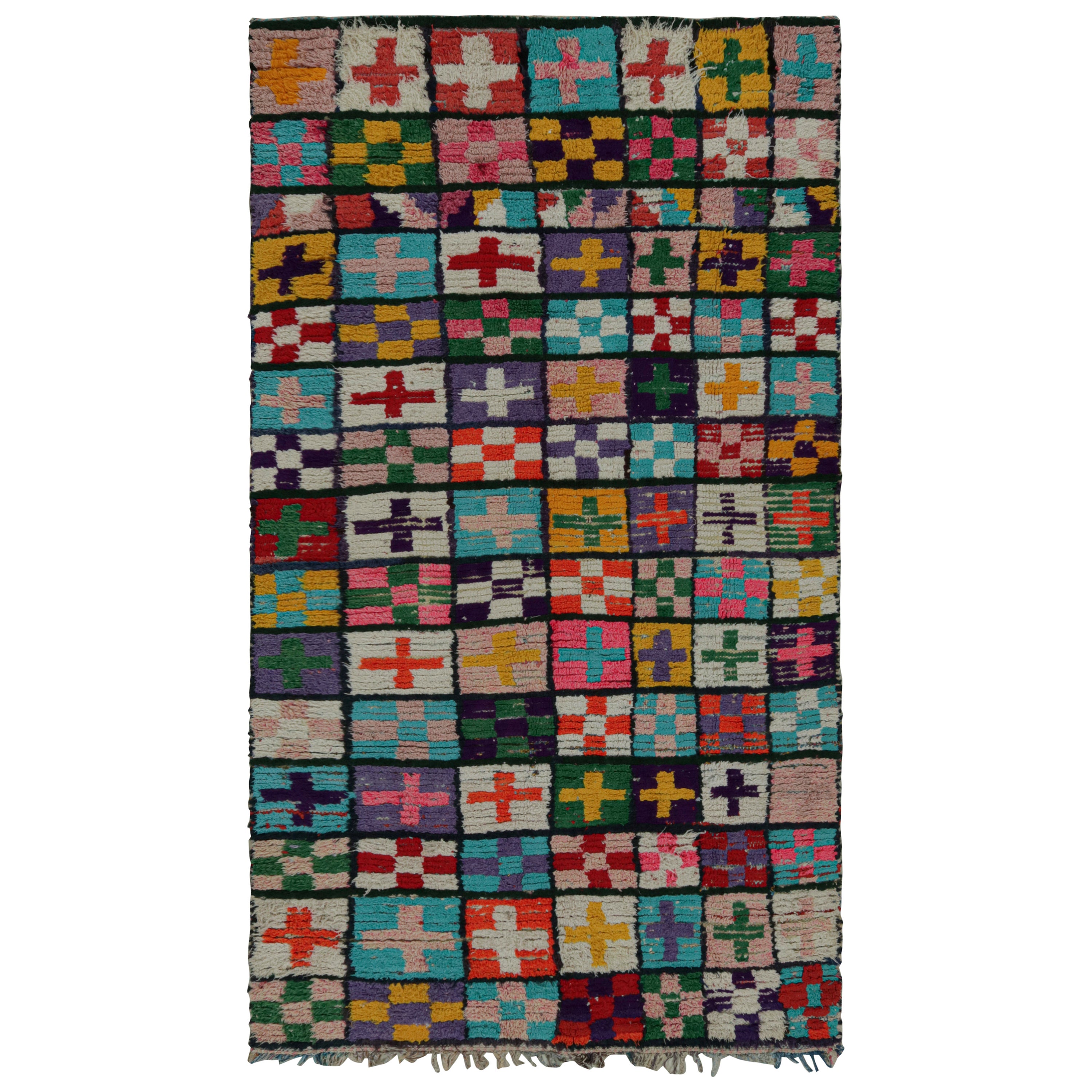 1950s Azilal Moroccan rug with Polychromatic Patterns by Rug & Kilim