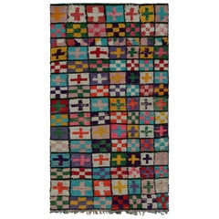 1950s Azilal Moroccan rug with Polychromatic Patterns by Rug & Kilim