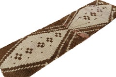 1950s Azilal Moroccan runner rug in Beige-Brown Tribal Patterns by Rug & Kilim