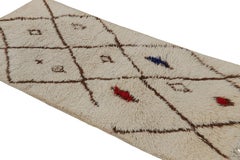 1950s Azilal Moroccan runner rug with Beige-Brown Patterns by Rug & Kilim